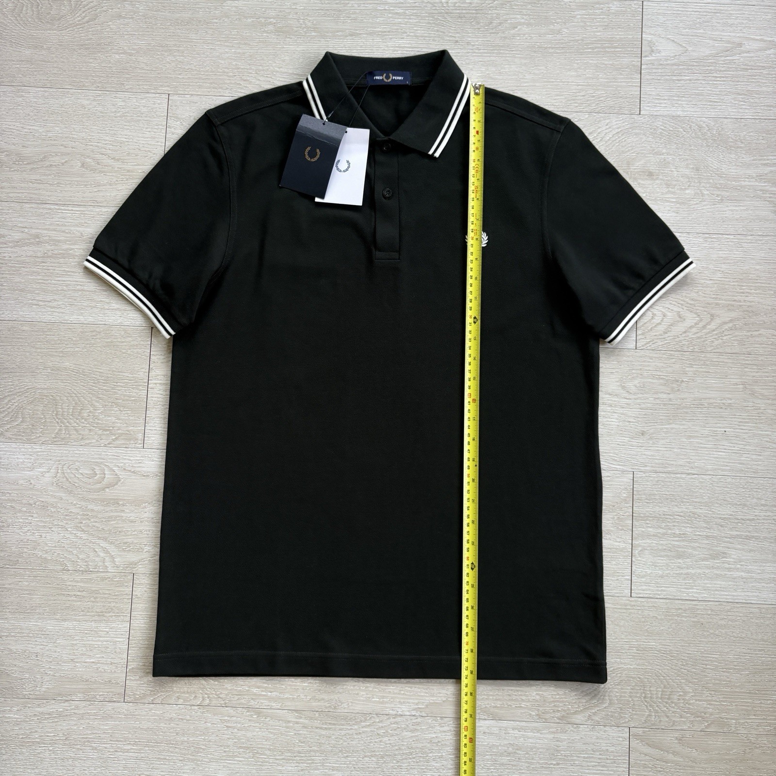BNWT Fred Perry M3600 Short Sleeve Twin Tipped Polo Shirt Night Green Size Large