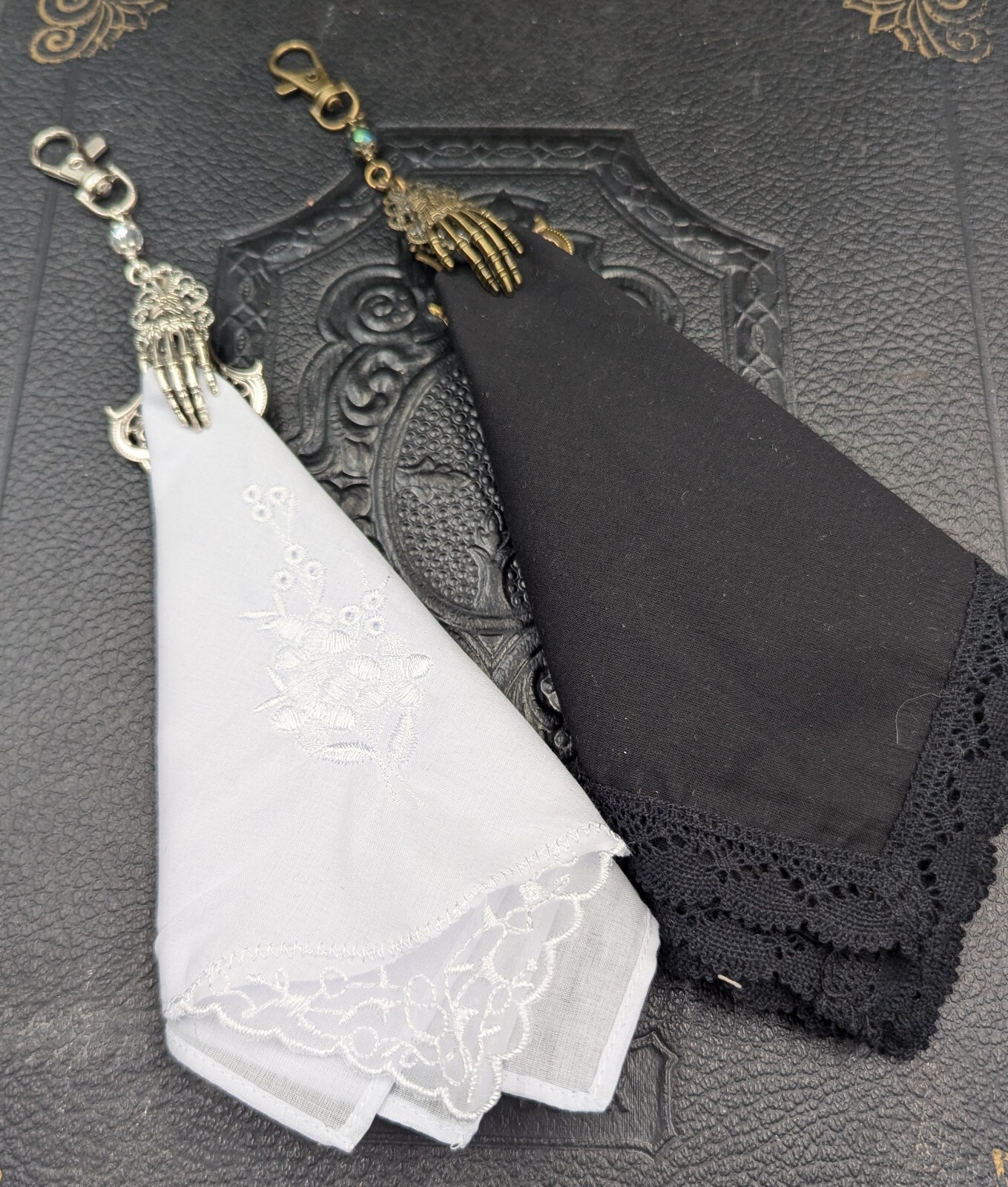 Skeleton Hand Handkerchief Clip Chatelaine Accessories With Or Without…