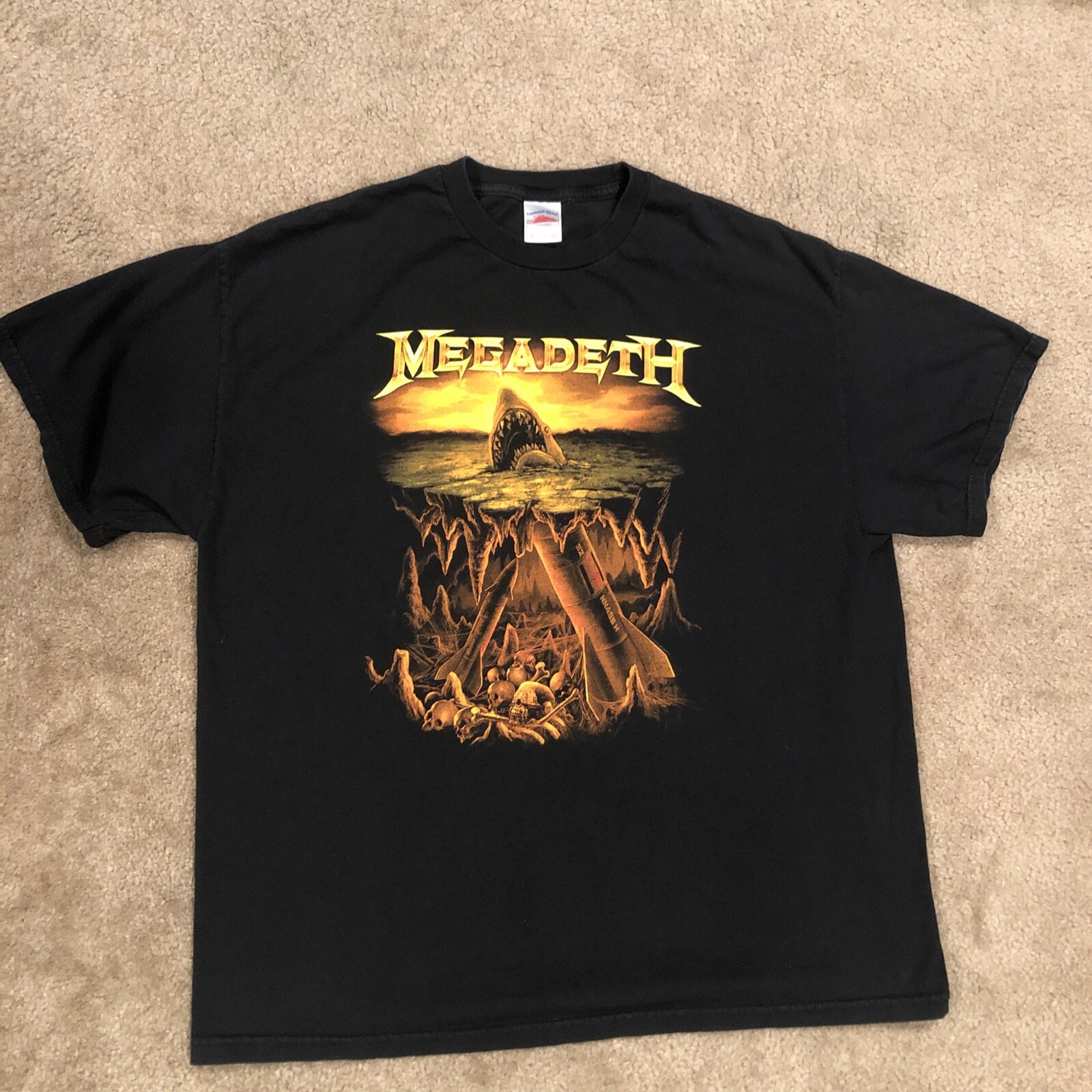 Megadeth Warhead Shark Promo Shirt 2XL Vintage Tennessee River Tour Tee Rare 90s