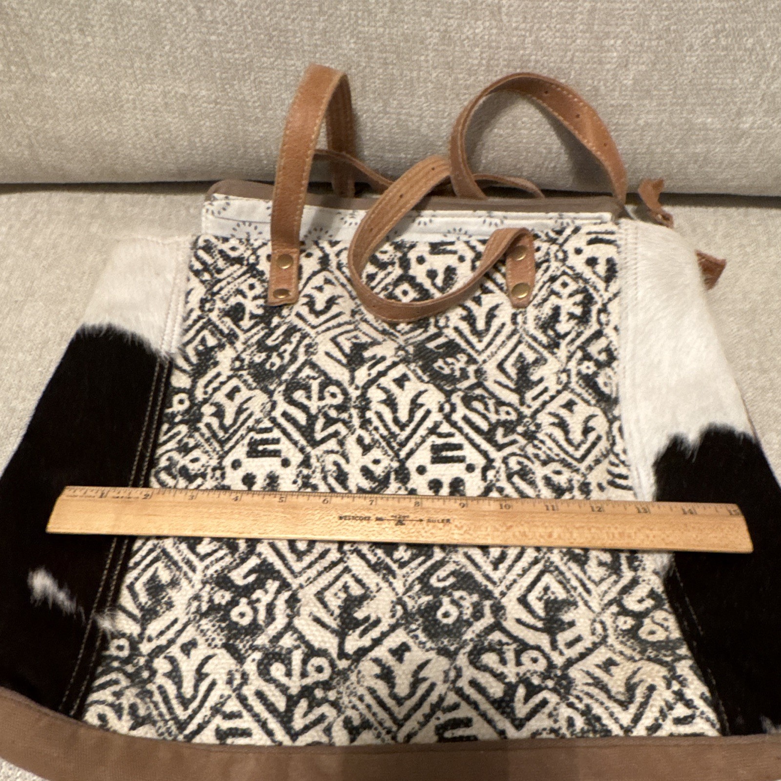 Myra Bag Scotch Rug Tote Western Geometric Zip Lined Pockets Bag Charm Women