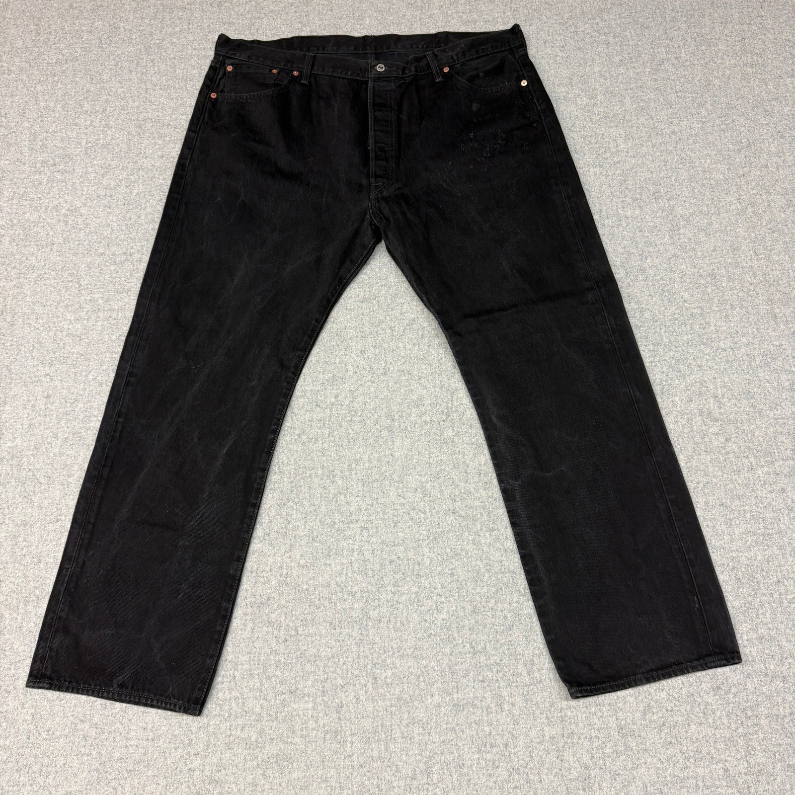 Levi’s 501 Original Fit Jeans 42×32 Black Denim Straight Leg Button Fly Mens