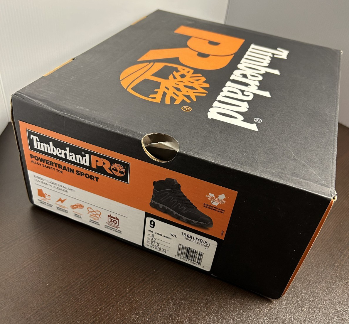 Timberland Powertrain Alloy Toe | ‘9’ (Men’s) E – Wide *NEW* Black Ripstop Nylon