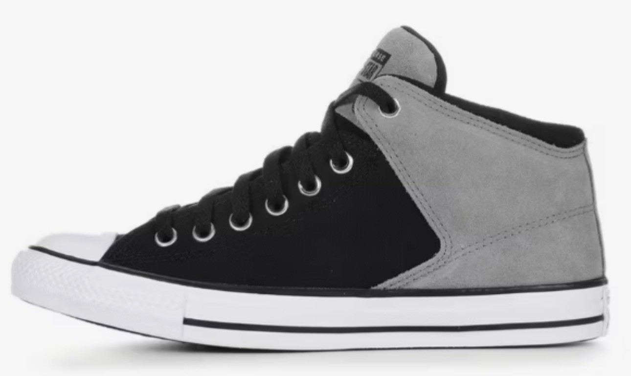 Converse All Star Men’s Athletic Sneakers Black Gray Mid Top A16470C Breathable