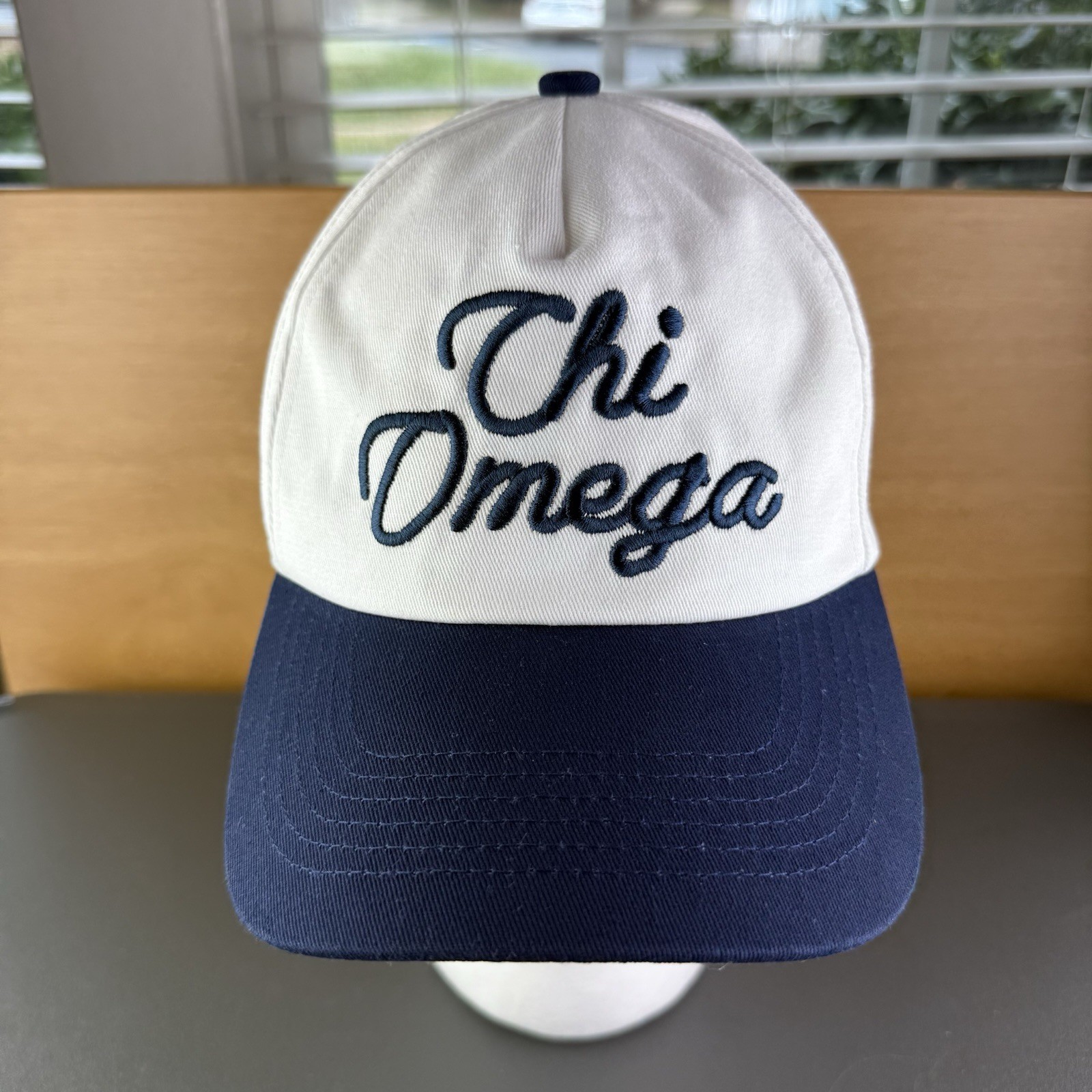 Chi Omega Sorority Script Spell Out Two Tone Excellent Condition Snapback Hat