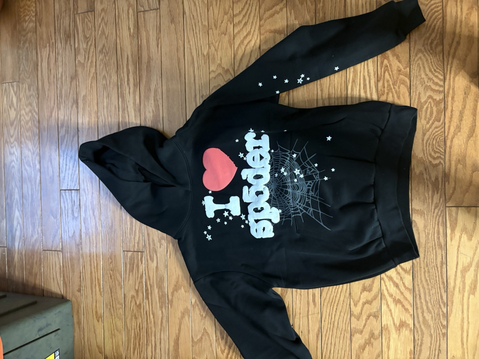 Sp5der Men’s M Black Pullover Hoodie Graphic Print Spider Theme Long Sleeve