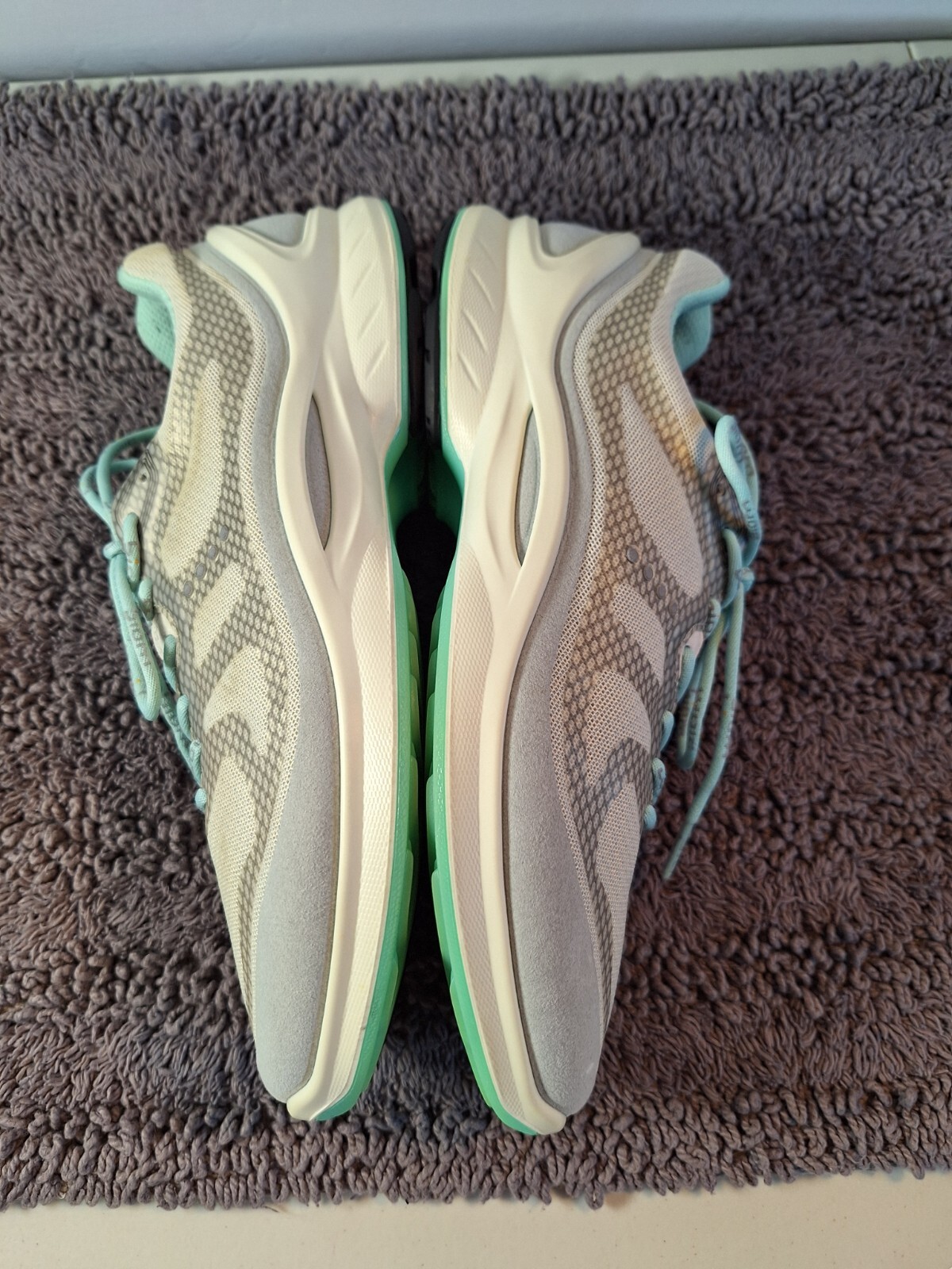 Ecco Biam Sneakers Womans 8 Gray Mint Green Crossfit Athletic Athlesier Active