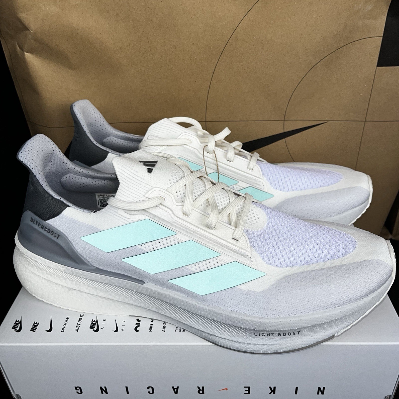 NEW adidas Ultraboost 5X NBY White Teal Dash Grey NBY J13244 Mens Size 14
