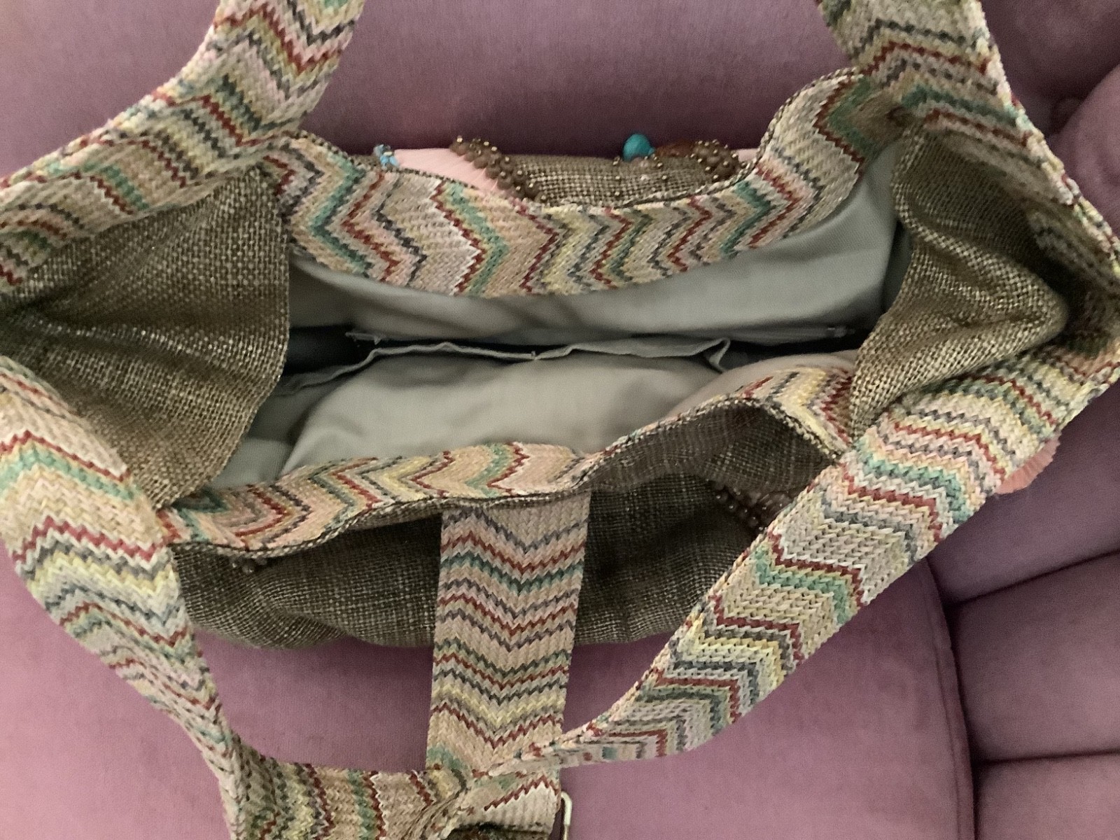 Mary Frances handbag. Unique with stones, beads and large buckle snap closure.