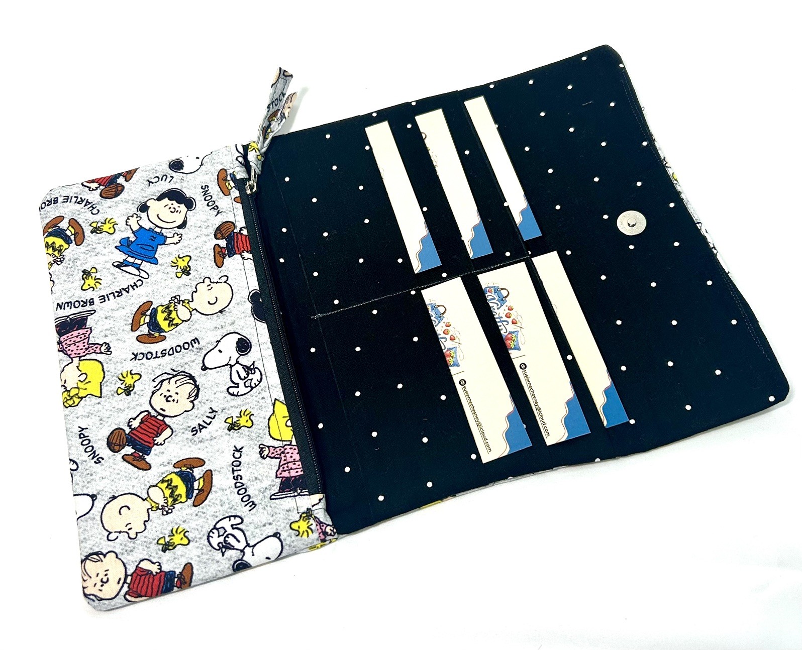 New Handmade Quilted Peanuts Gang Snoopy 11×13” Purse & Wallet
