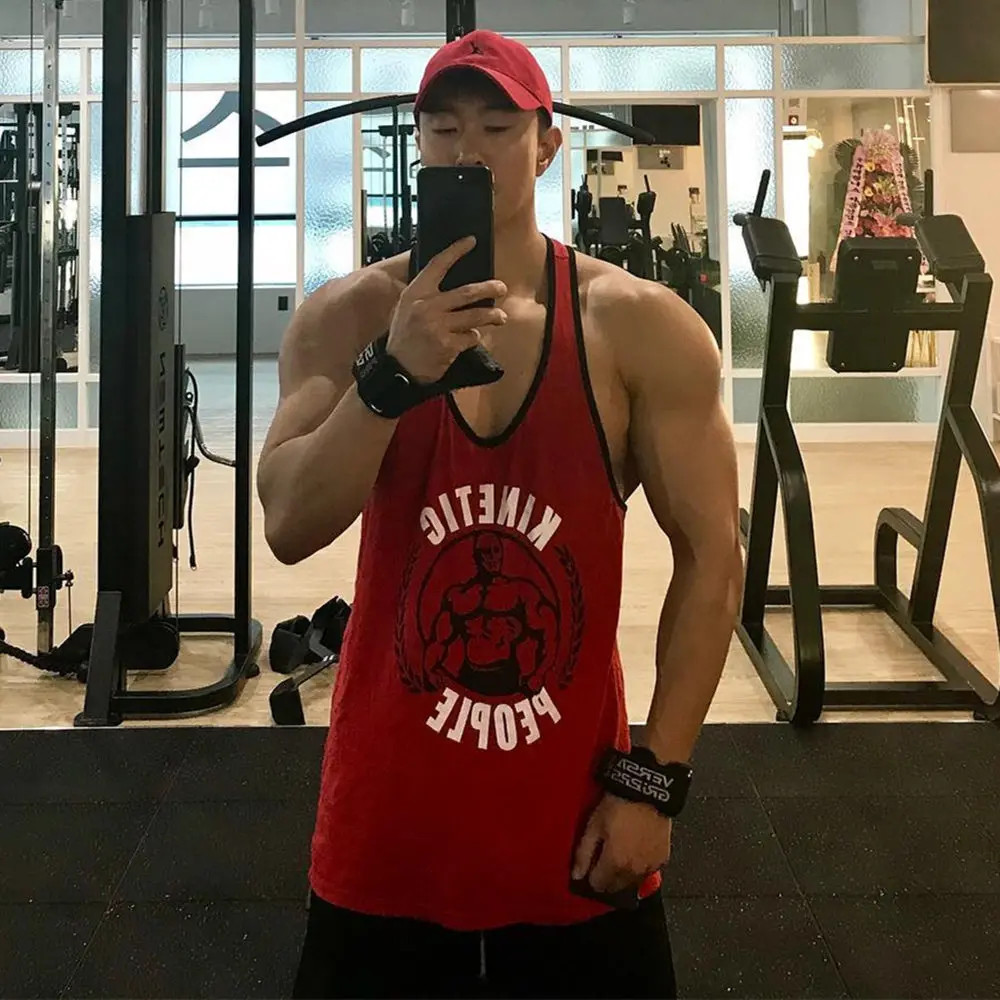 Men’s Gym Stringer Tank Top Cotton Sleeveless Bodybuilding Workout Vest