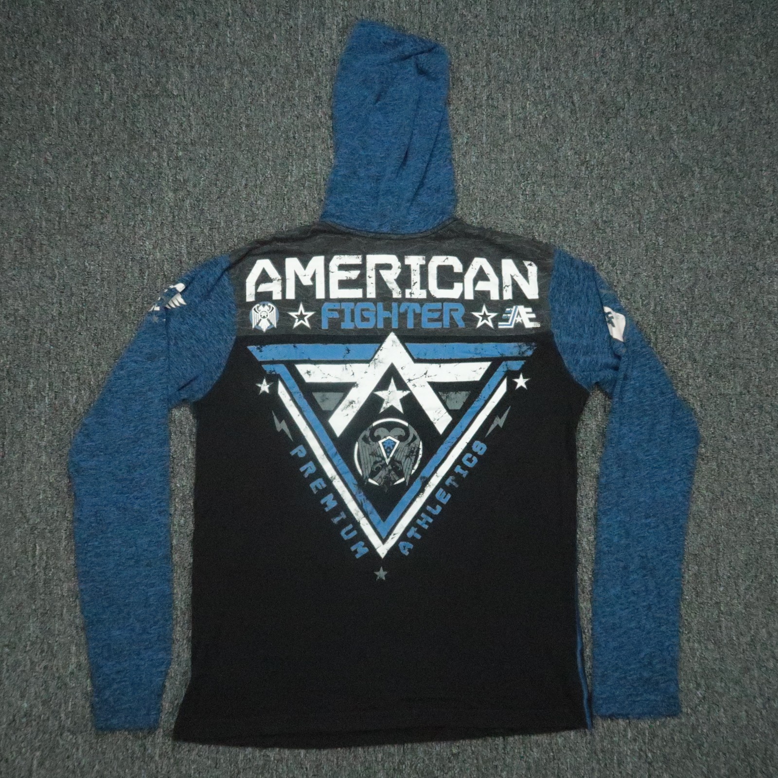 American Fighter Hoodie Mens Medium Blue Long Sleeve Athletic MMA Pullover