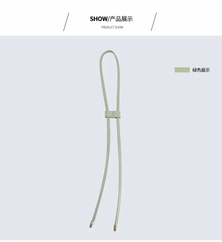 1Pcs PU Leather Drawstring Pull String Detachable Bucket Bag Strap Slide String