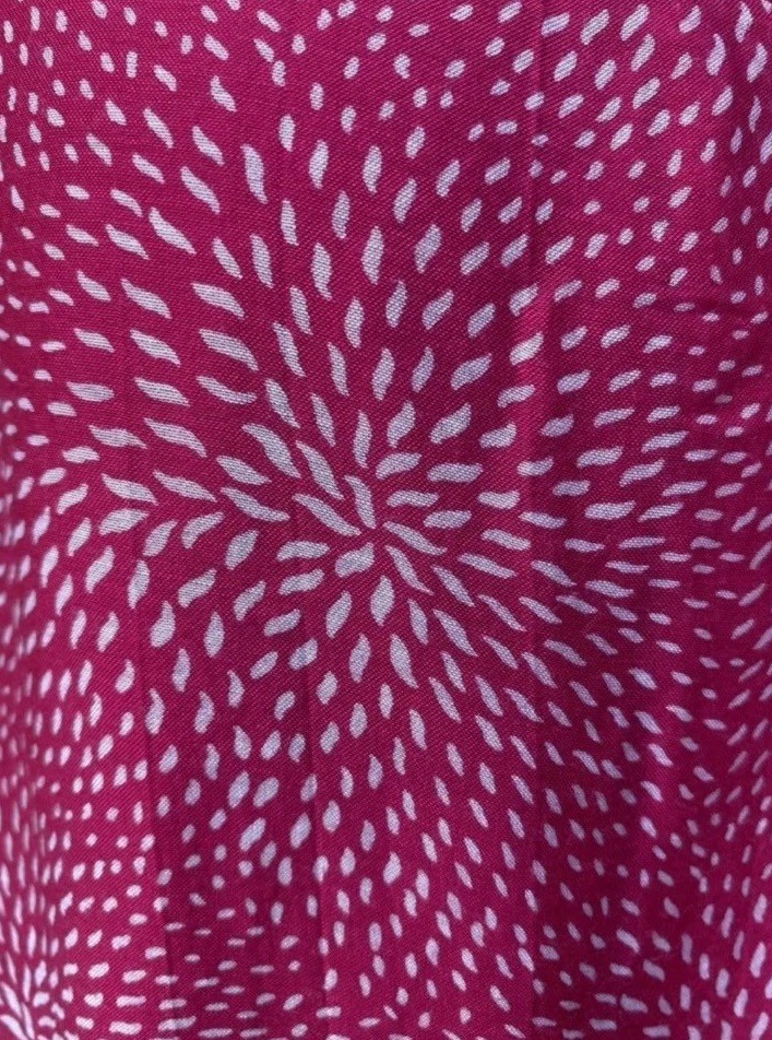 MADISON Tunic Top Large Hot Pink White Slouch Pockets Sleeveless Excellent