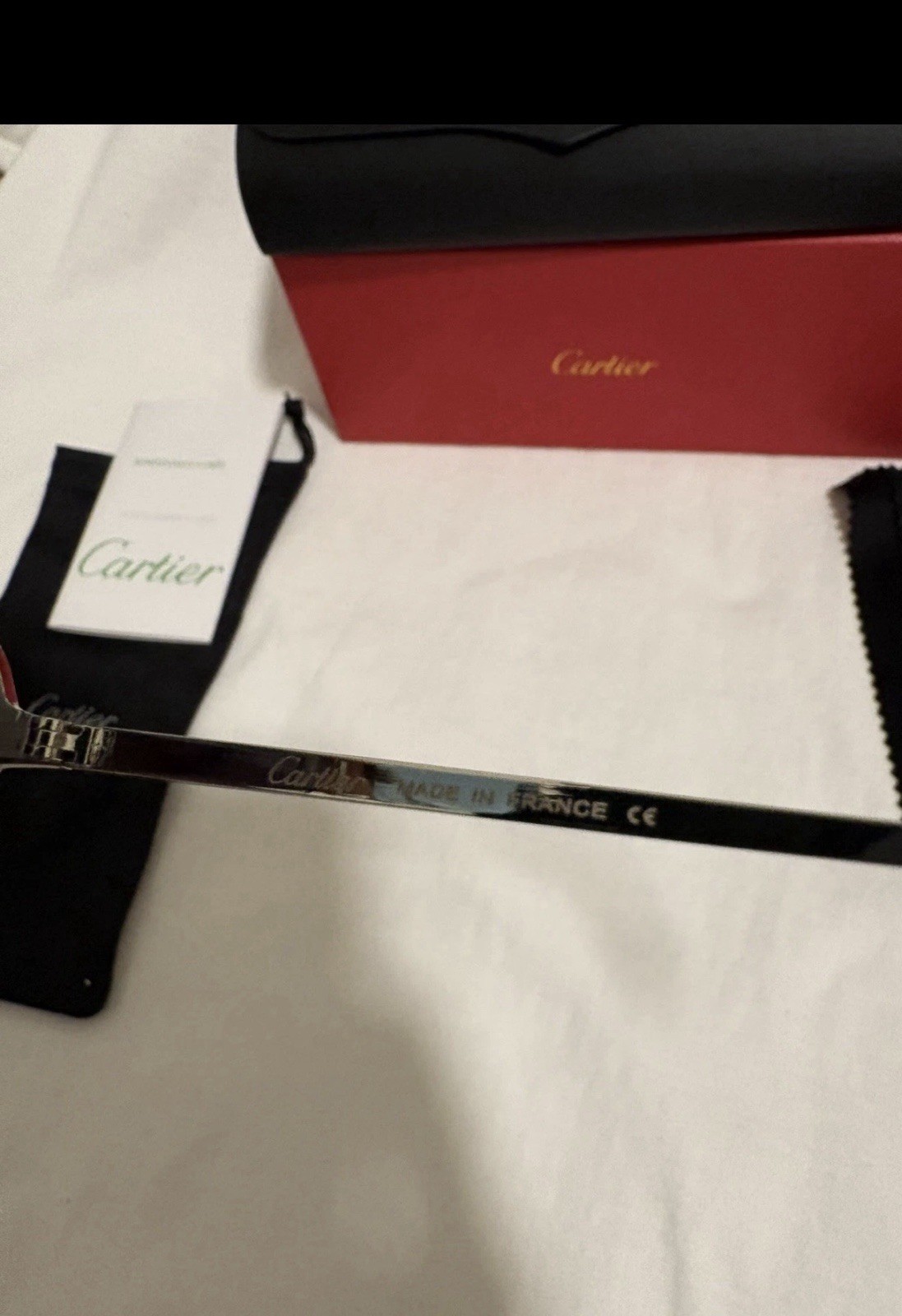 Cartier Big C Diamond Cut blue/green Fade Frameless Lens silver Frame