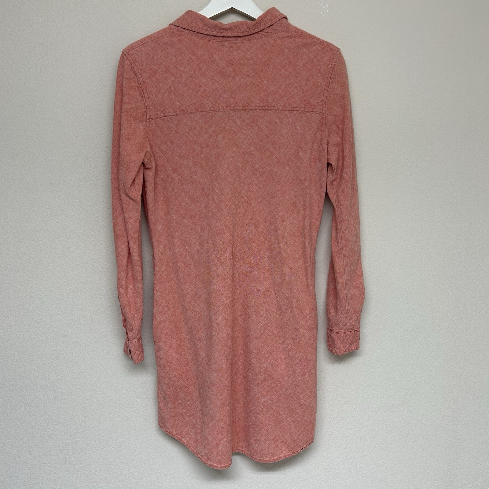 Freedom Trail by Kyodan Linen Blend Henley Tunic Shirt Dress Roll-Tab Sleeve M P