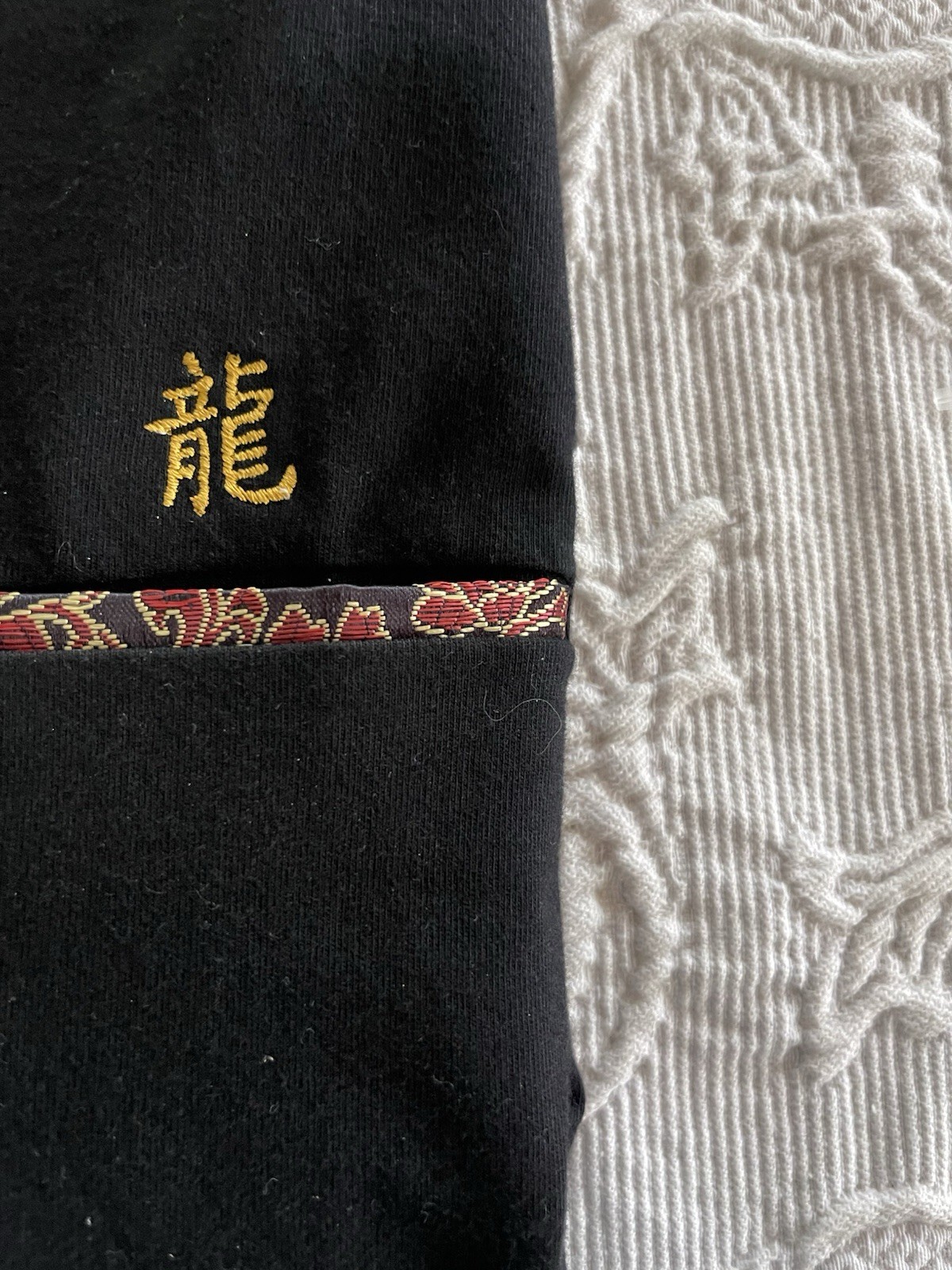 Amazing Grace Asian Shirt Mandarin Collar Braid-Button Dragon Logo Ladies XL