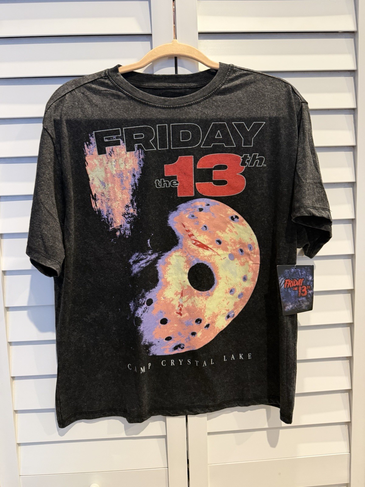 Women’s Friday The 13th Camp Crystal Lake Horror, Goth, Halloween T-Shirt Size L