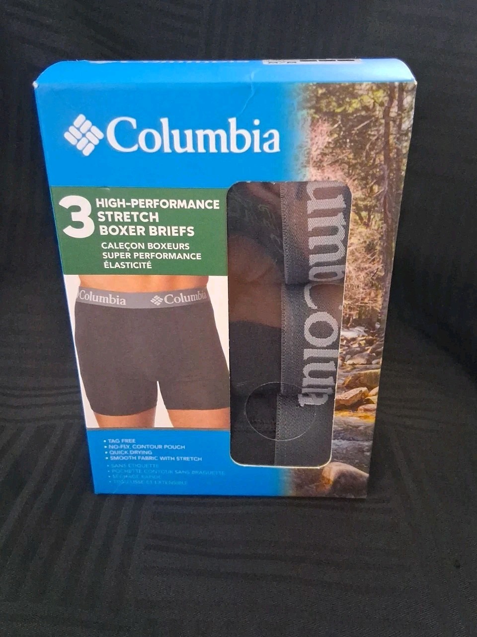 NIB-Columbia 3 Pack Men’s High Performance Stretch Boxer Briefs-Size M (32-34)