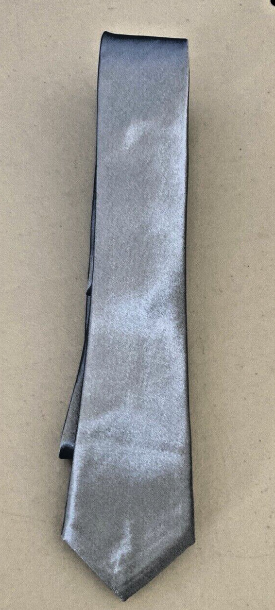 Fashion Casual Slim Plain Men’s Solid Skinny Neck Party Wedding Silver Neck Tie