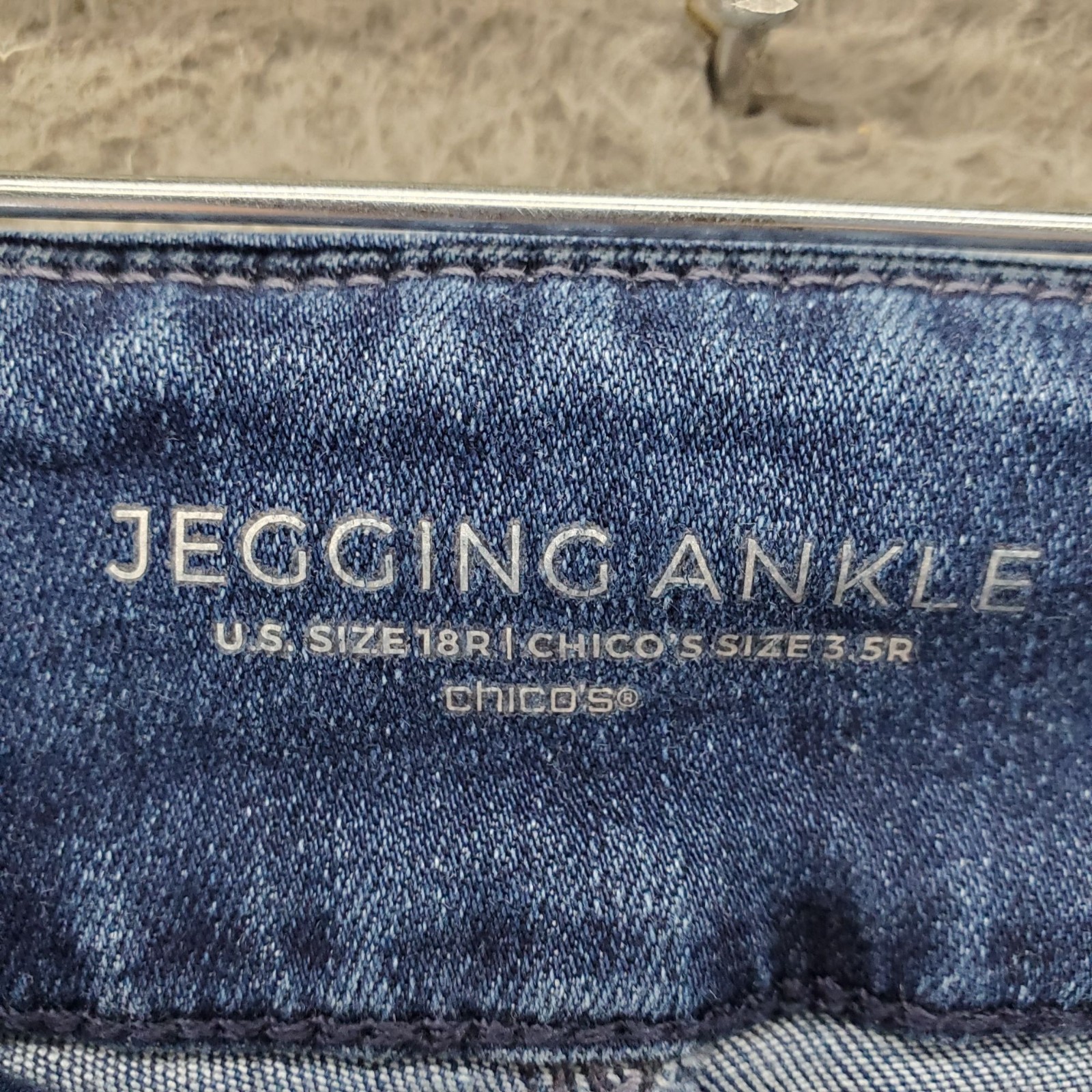 Chicos Jegging Womens 3.5R US 18R Blue Ankle Pull-On Stretch Comfortable Casual