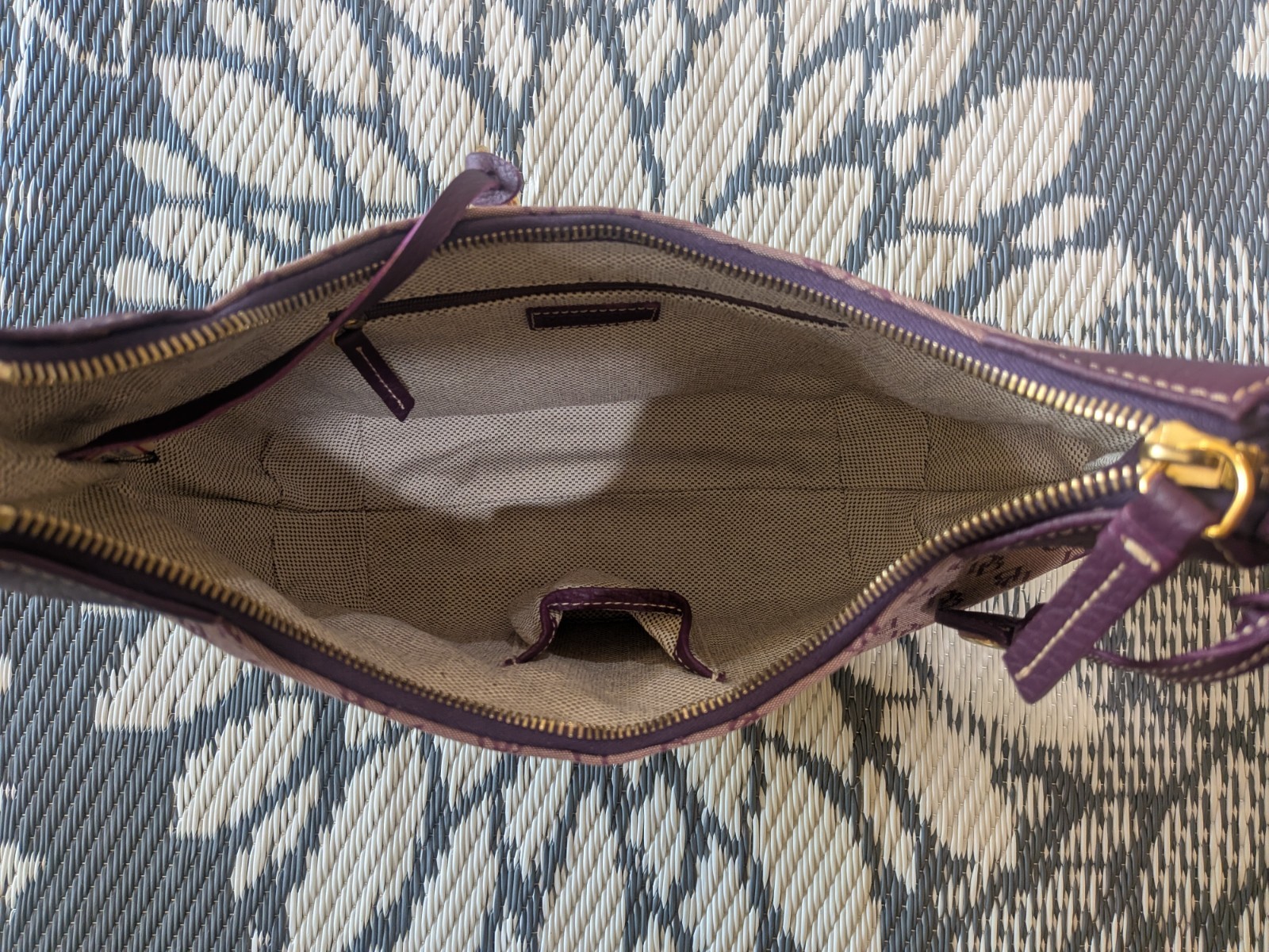Vintage Y2K Bag | Dooney & Bourke Monogram Shoulder Bag – Hobo Style/Plum Color