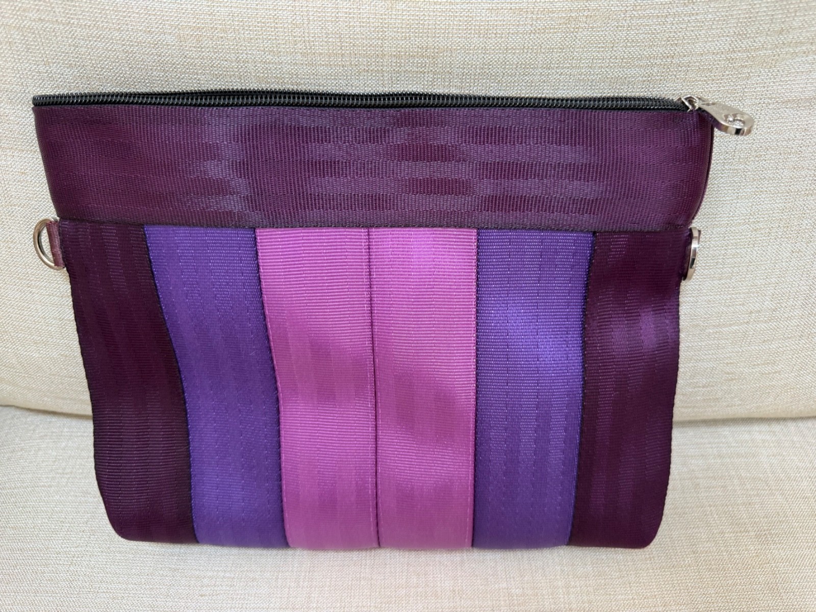 Custom Seatbelt Purple Ombre Clutch (Similar to Harveys Seatbelt)