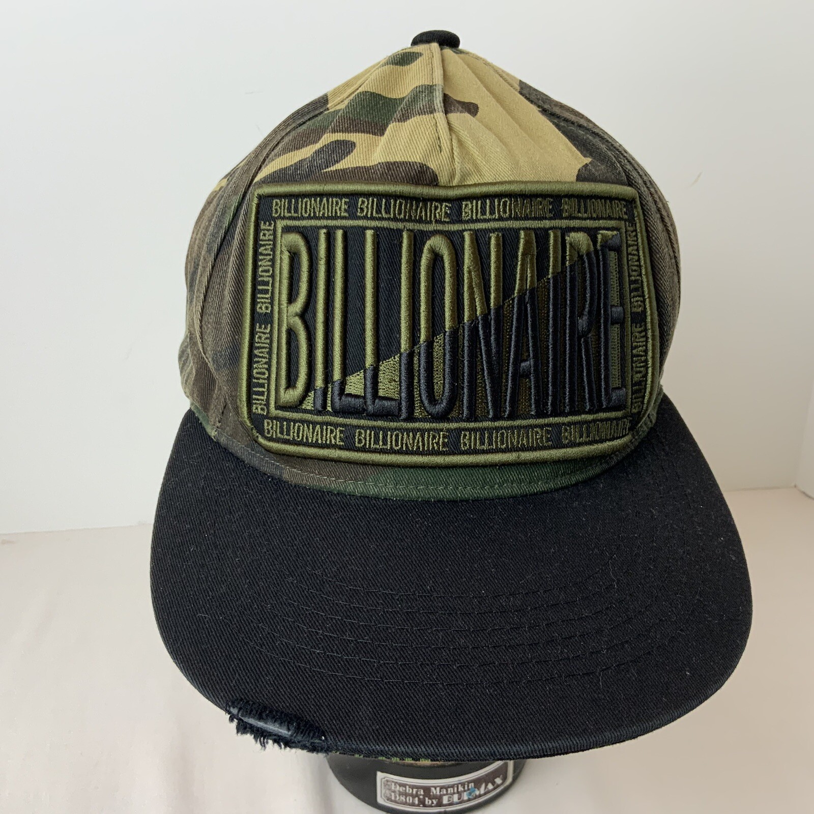 VTG Top Level “Billionaire” Camo Distressed Cotton SnapBack Cap Hat