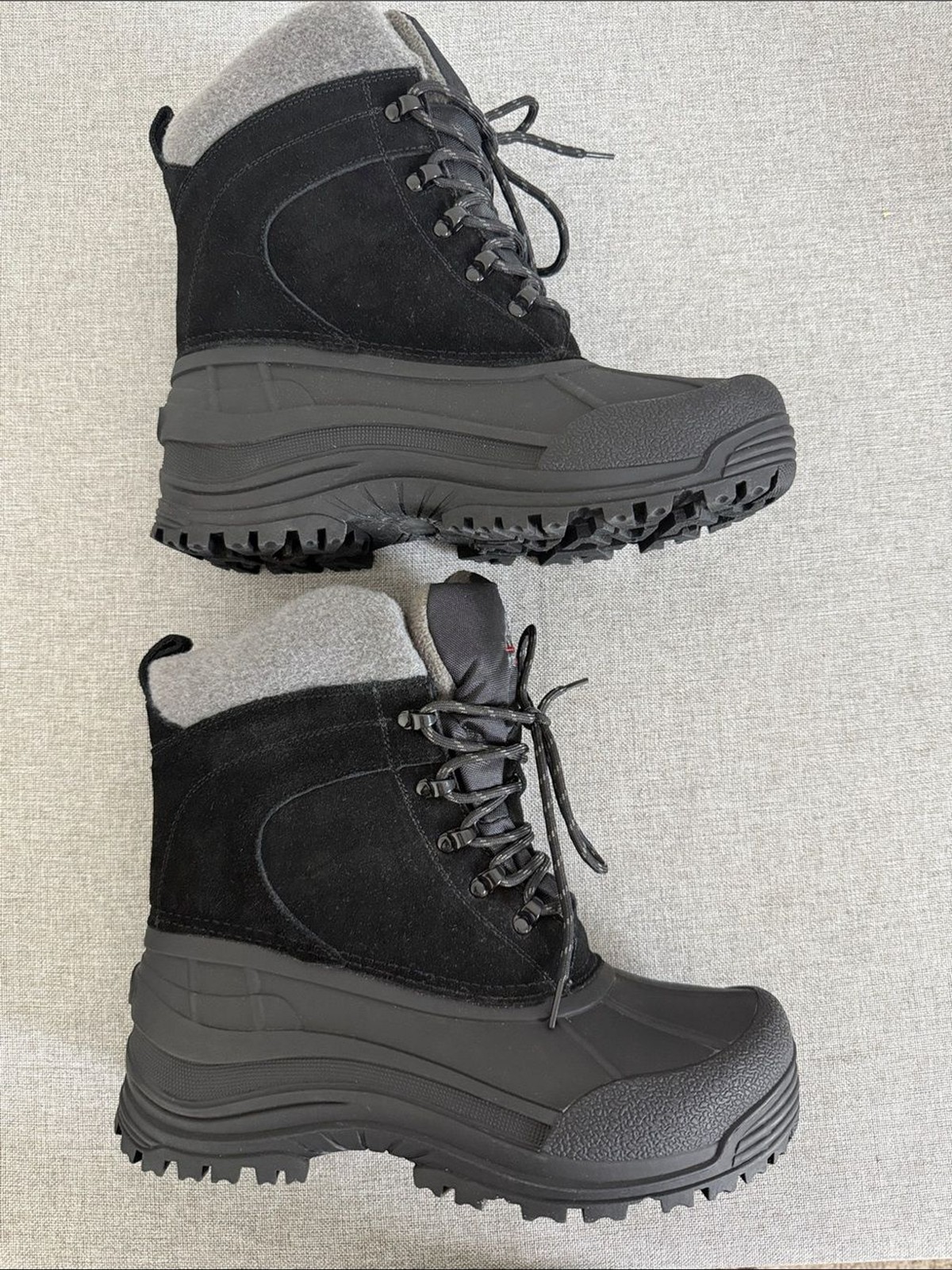 NORTIV 8 Men’s Insulated Waterproof Winter Snow Boots Black Size 9