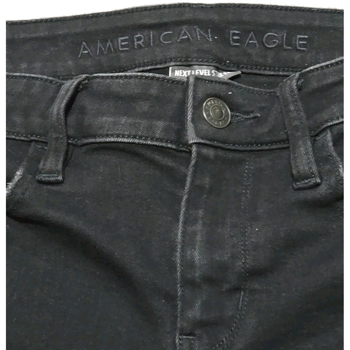 American Eagle Black Distressed Jeggings Womens Size 2 Skinny Jeans Stretch