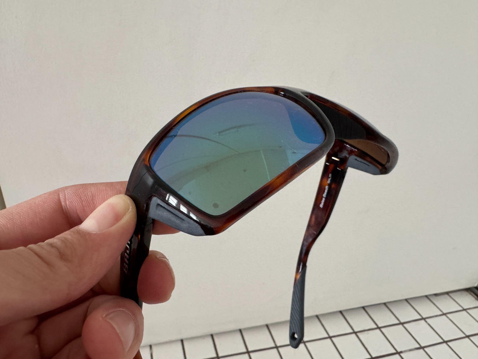 Bajio Sunglasses Bales Brown tortoise with Polarized Green Mirror lenses