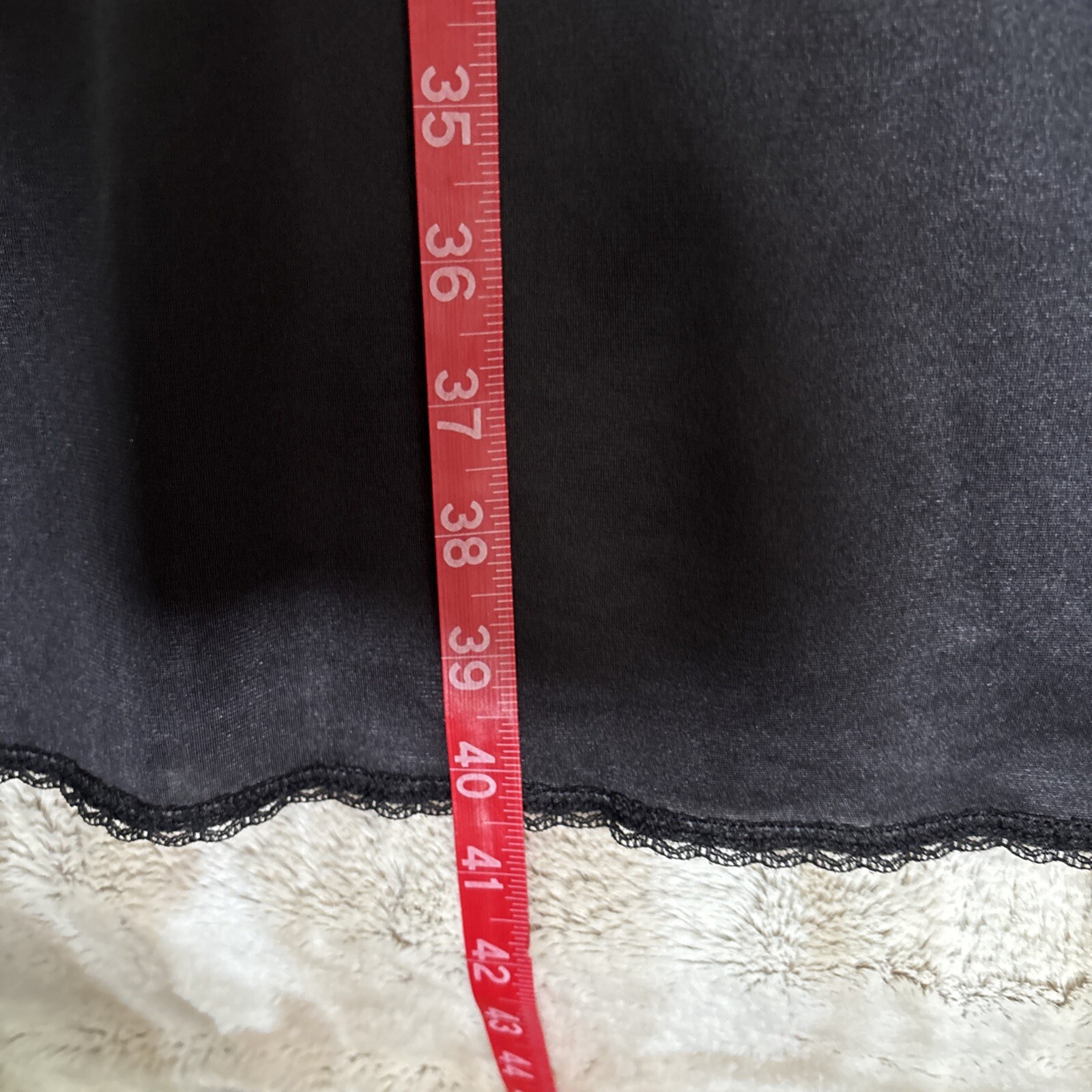 by VASSARETTE SILKY BLACK FULL SLIP DRESS LINGERIE sz 42 26 48