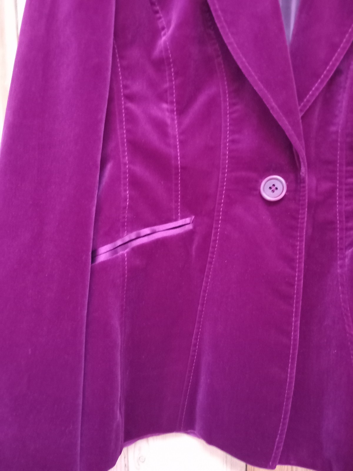 Karen Millen Velvet Jacket Size UK 14 Magenta Dark Pink