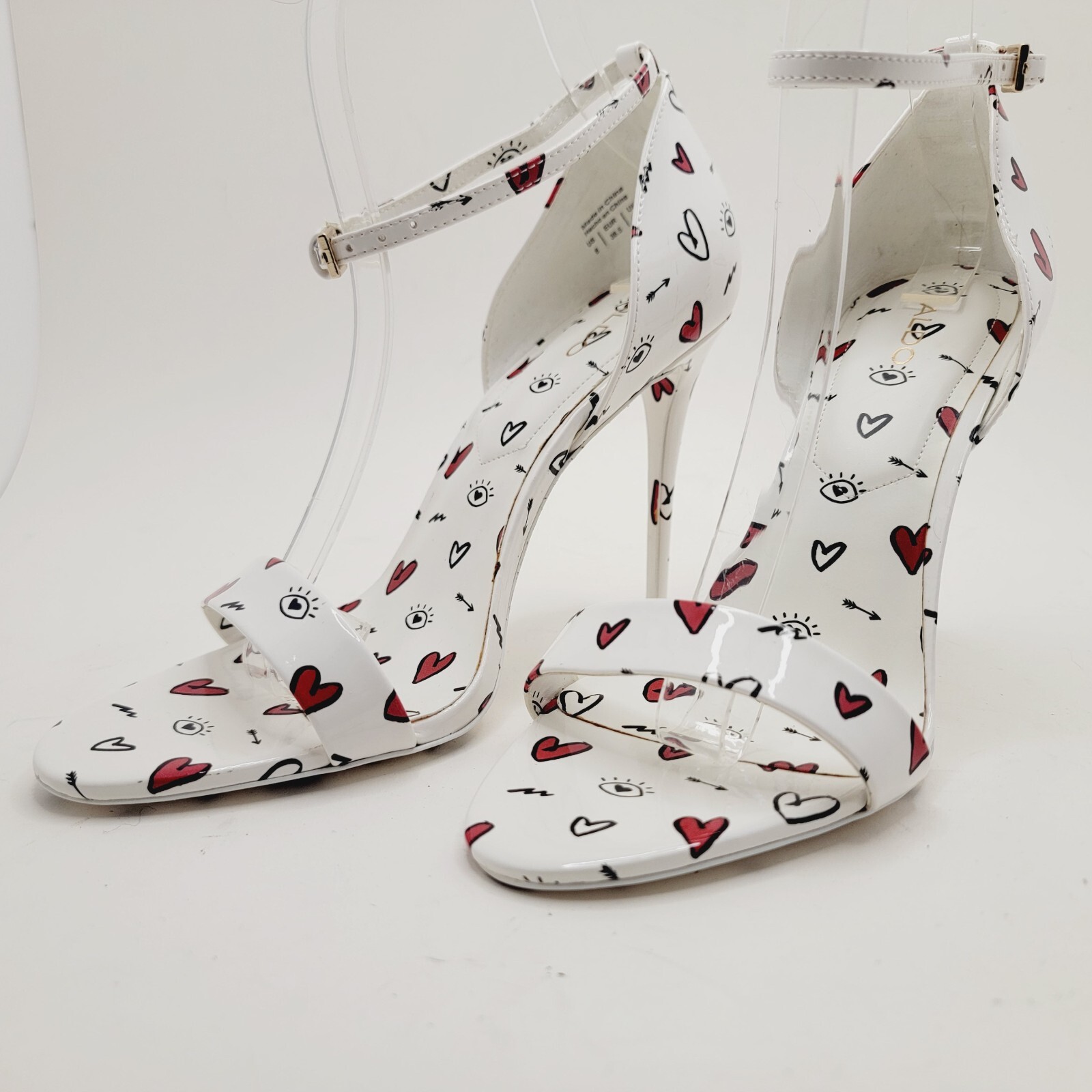ALDO Brandii Milk Kiss Ankle Strap Sandals Heels Fun Wedding Sz 8