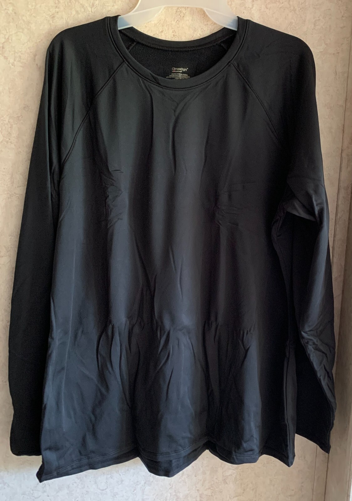 Climate Right Cuddl Duds Women’s Top New Size 2XL XXL 22 Thumbhole Black Thermal