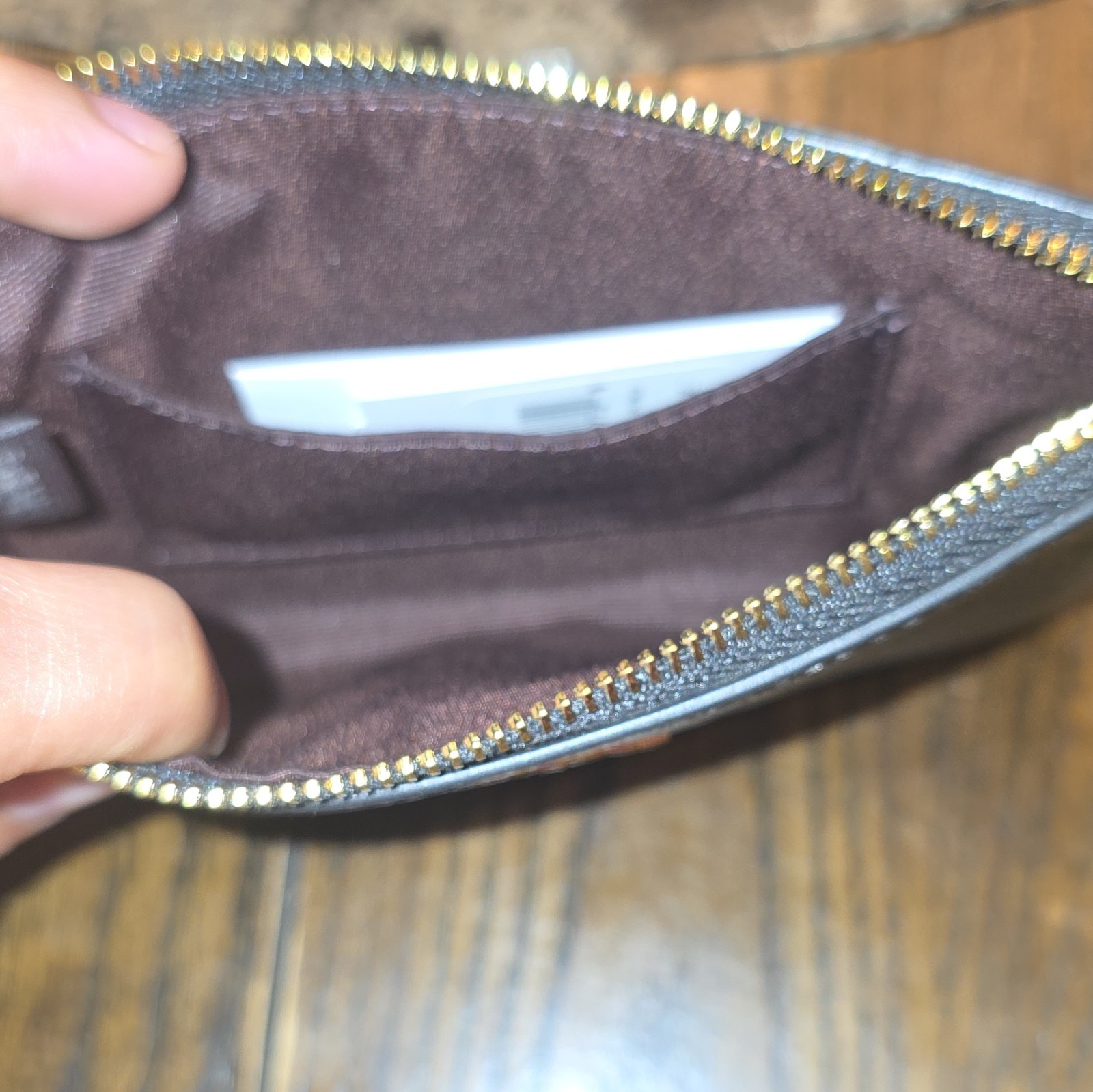 Coach Black Zip Wallet Wristlet Pouch, Solid Logo Accent for Women
