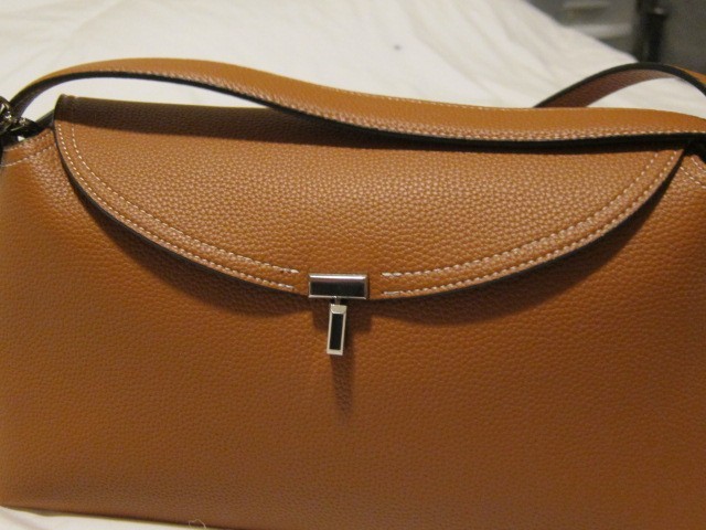 Toteme T Lock Women’s Leather Shoulder Bag – TAN -Style number 241-WAL956-LE002