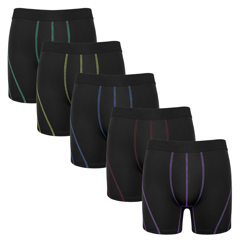 5 Pack Compression Boxer Shorts Men Sport Athletic Workout Running Underwear US