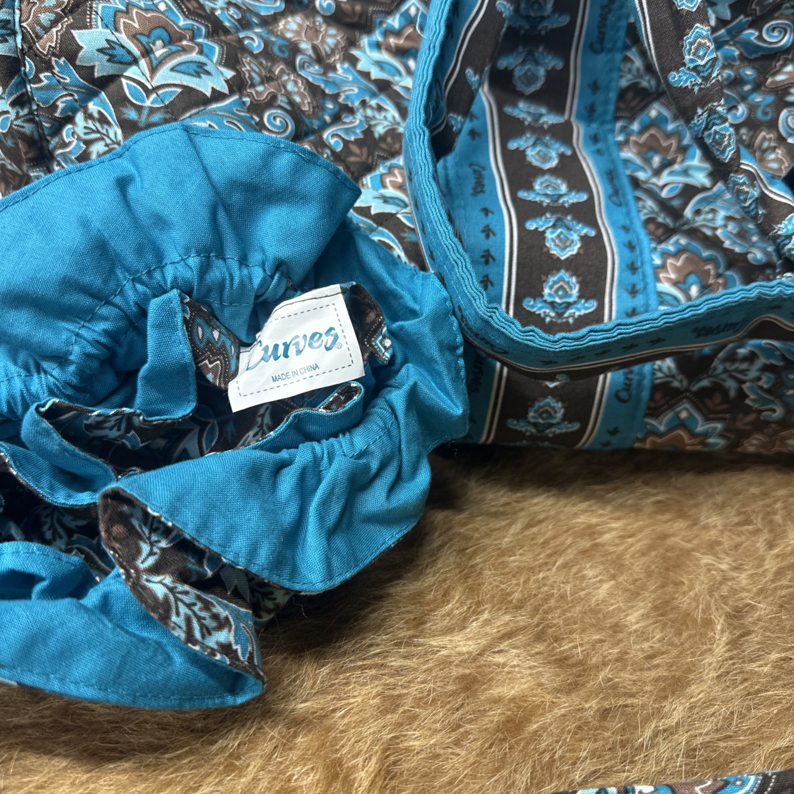 Vera Bradley Curves Duffle Bag Set Retired Pattern Tote Travel Bags Lot