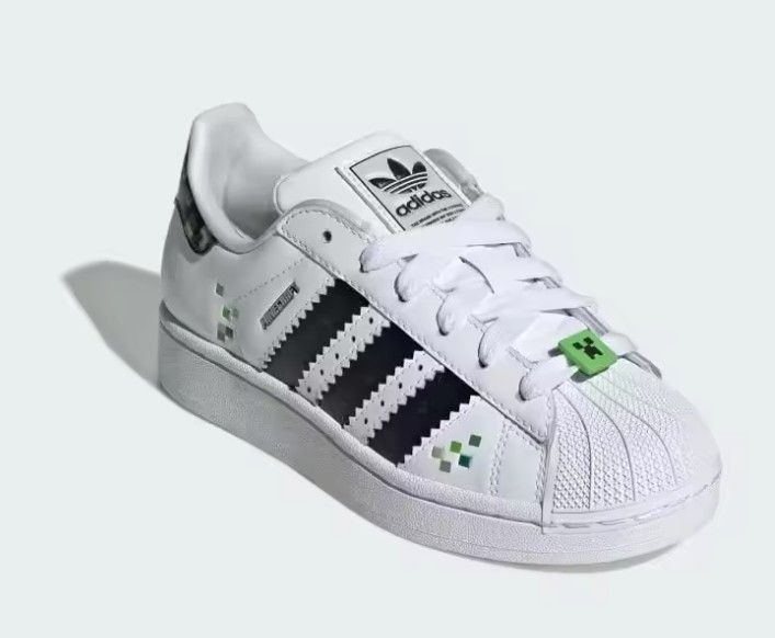 NIB Adidas Originals Big Kids Superstar II J Minecraft Sneakers US 5 EU 37 1/3