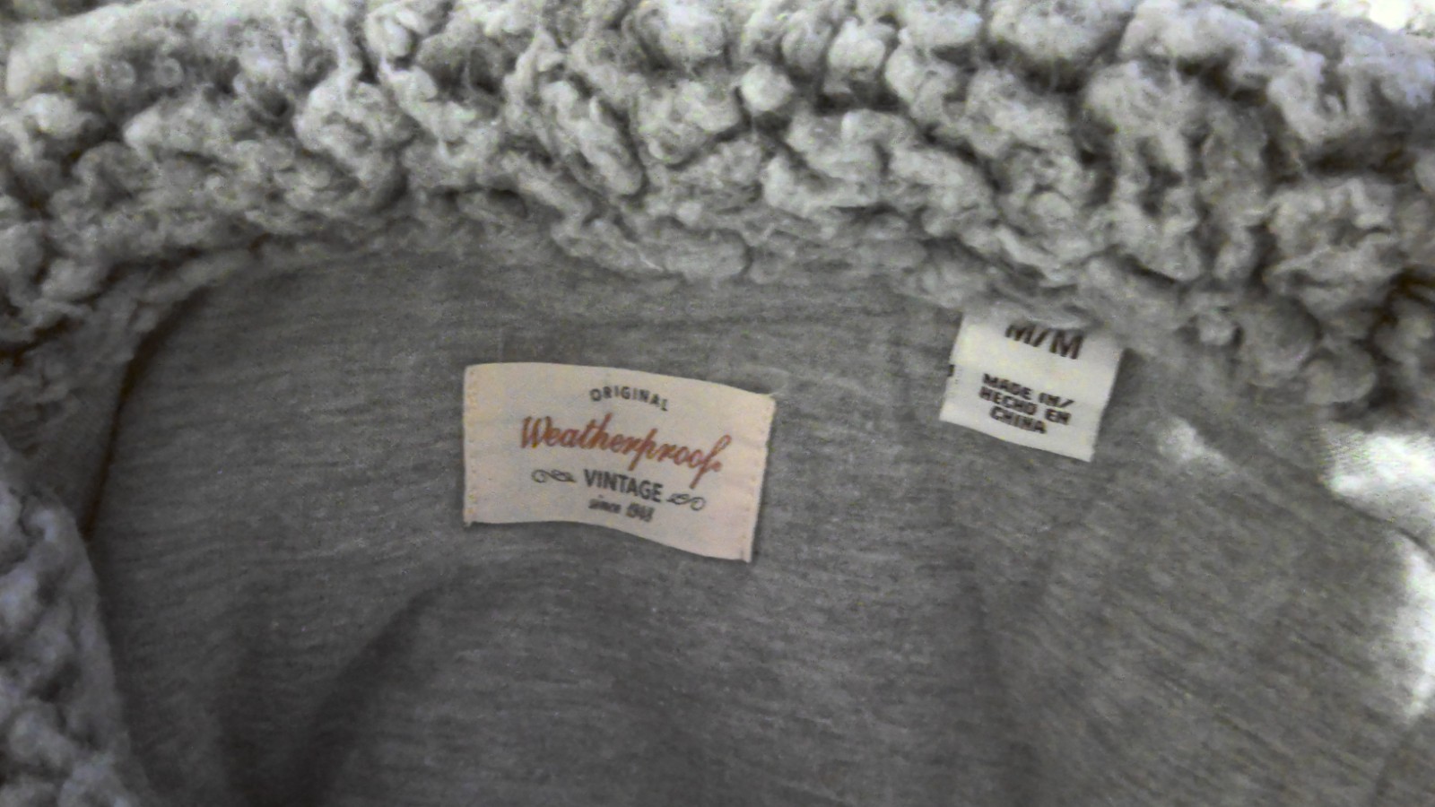 Weatherproof Vintage Faux Fur Jacket Pullover Soft Sherpa 1/4 Zip Gray EUC Sz M