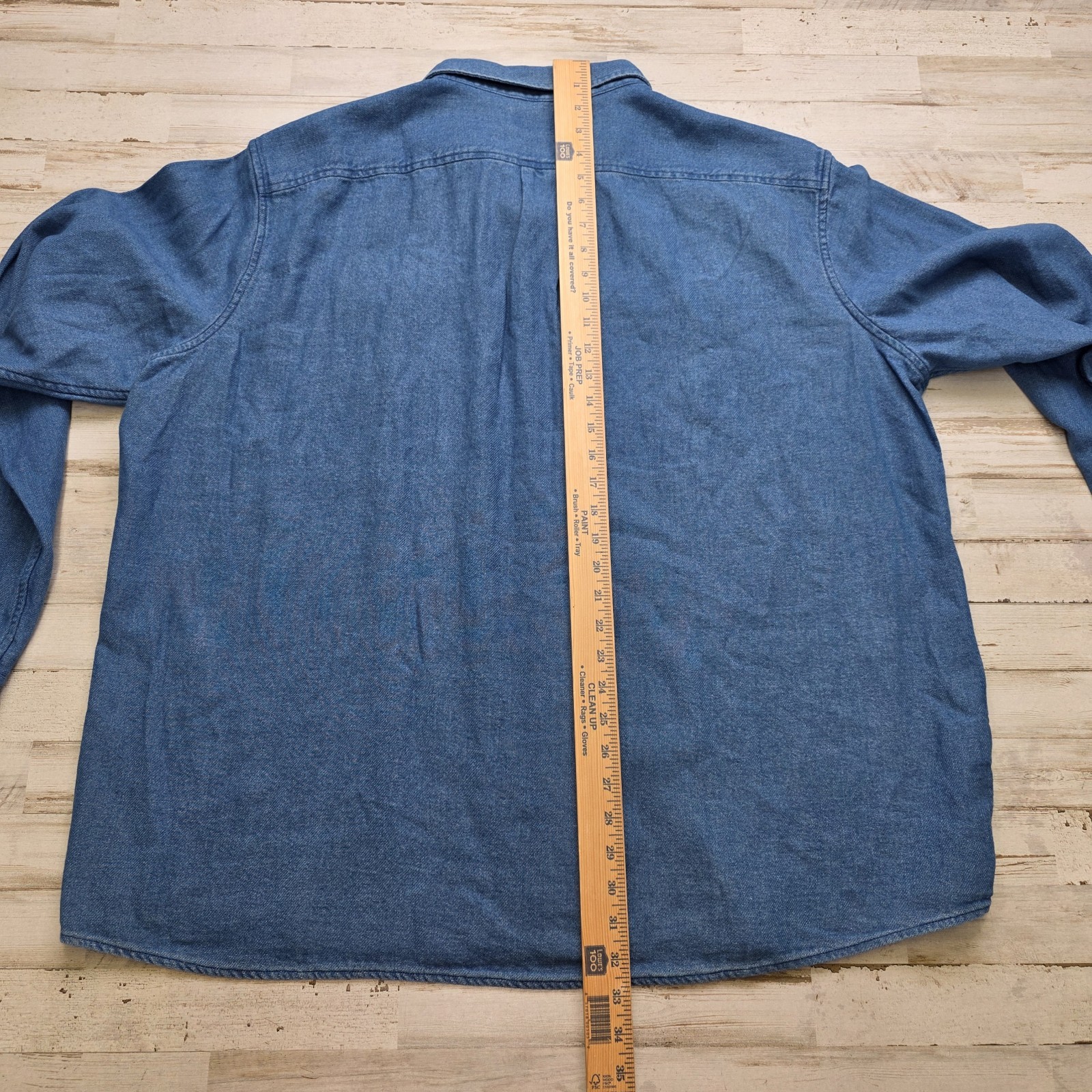 LL Bean Signature Slim Fit Mens 3XL Blue Denim Button-Up Work Casual Camping