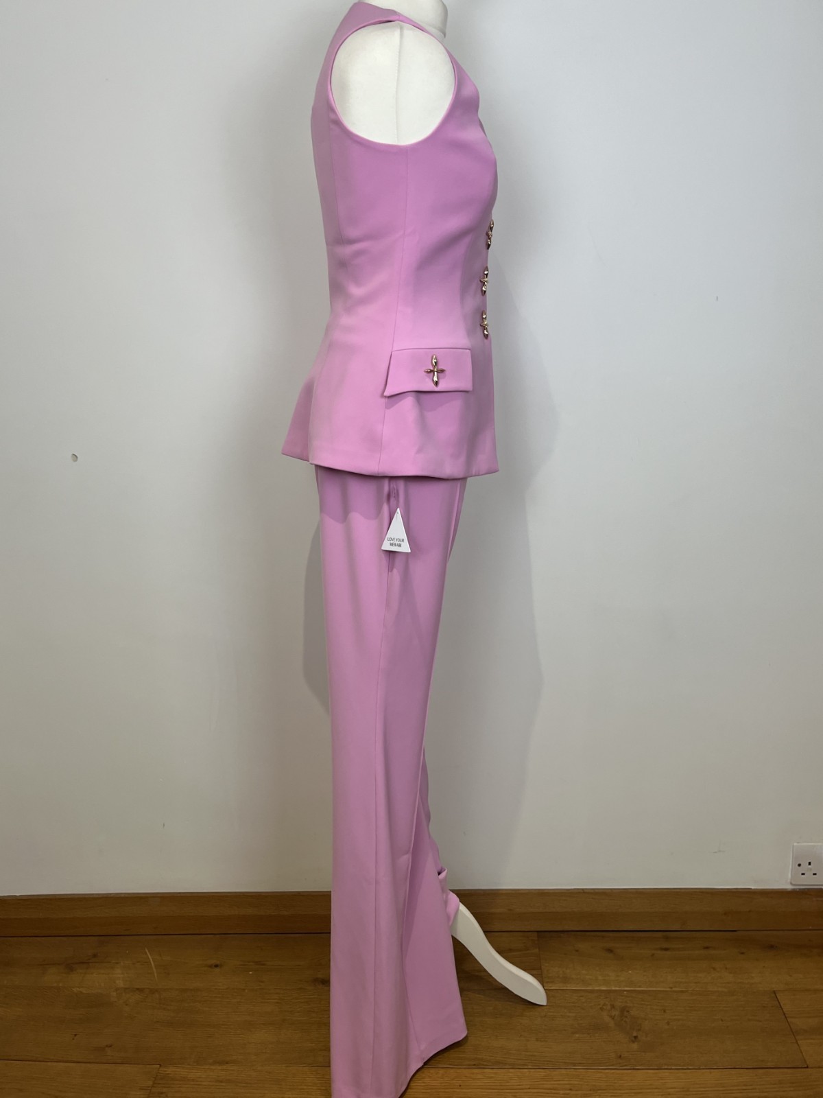 NADINE MERABI Zoe Waistcoat & Charlotte Trousers, Pink SMALL UK8 EU36 US4 RP£500