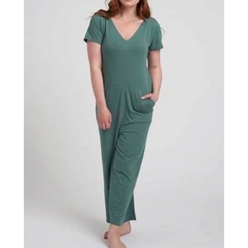 Universal Standard Ultimates Jemma Jumpsuit XXS V-Neck Green Wide Leg Oversized