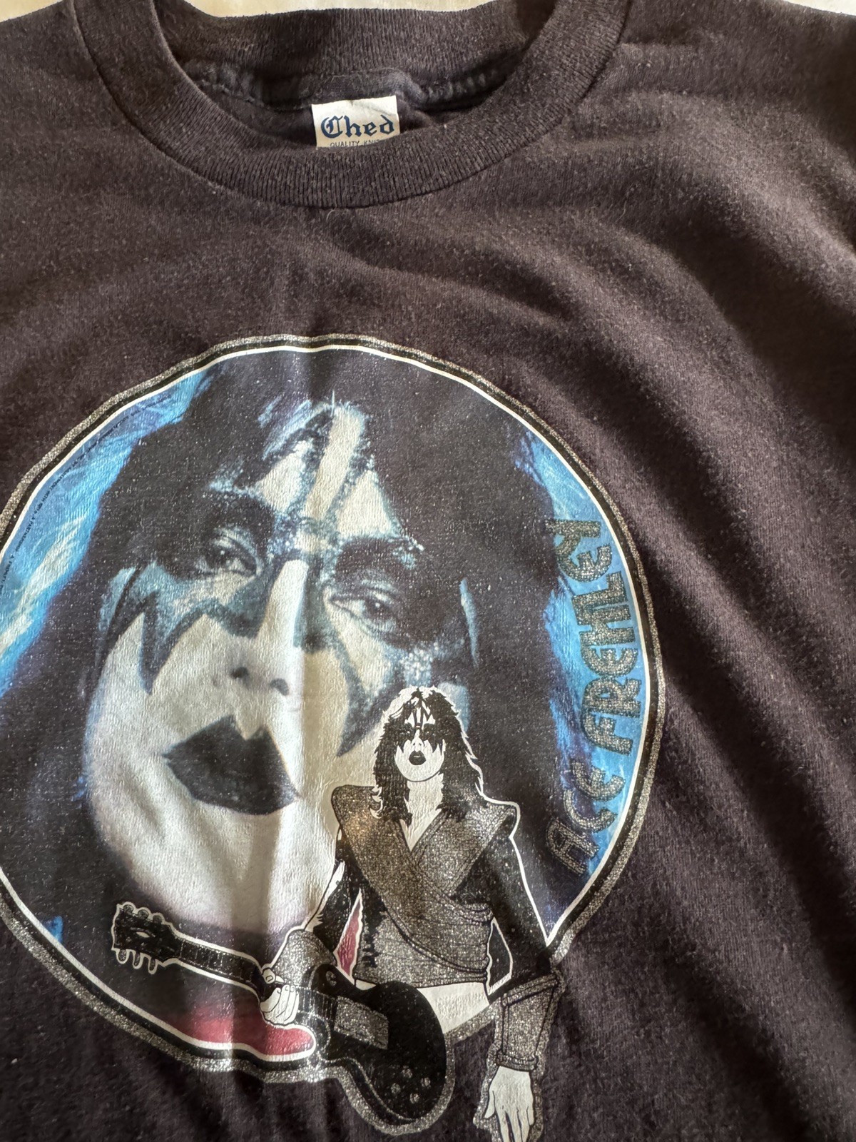 Ched Quality Knits by Anvil Vintage Ace Frehley T-Shirt Medium