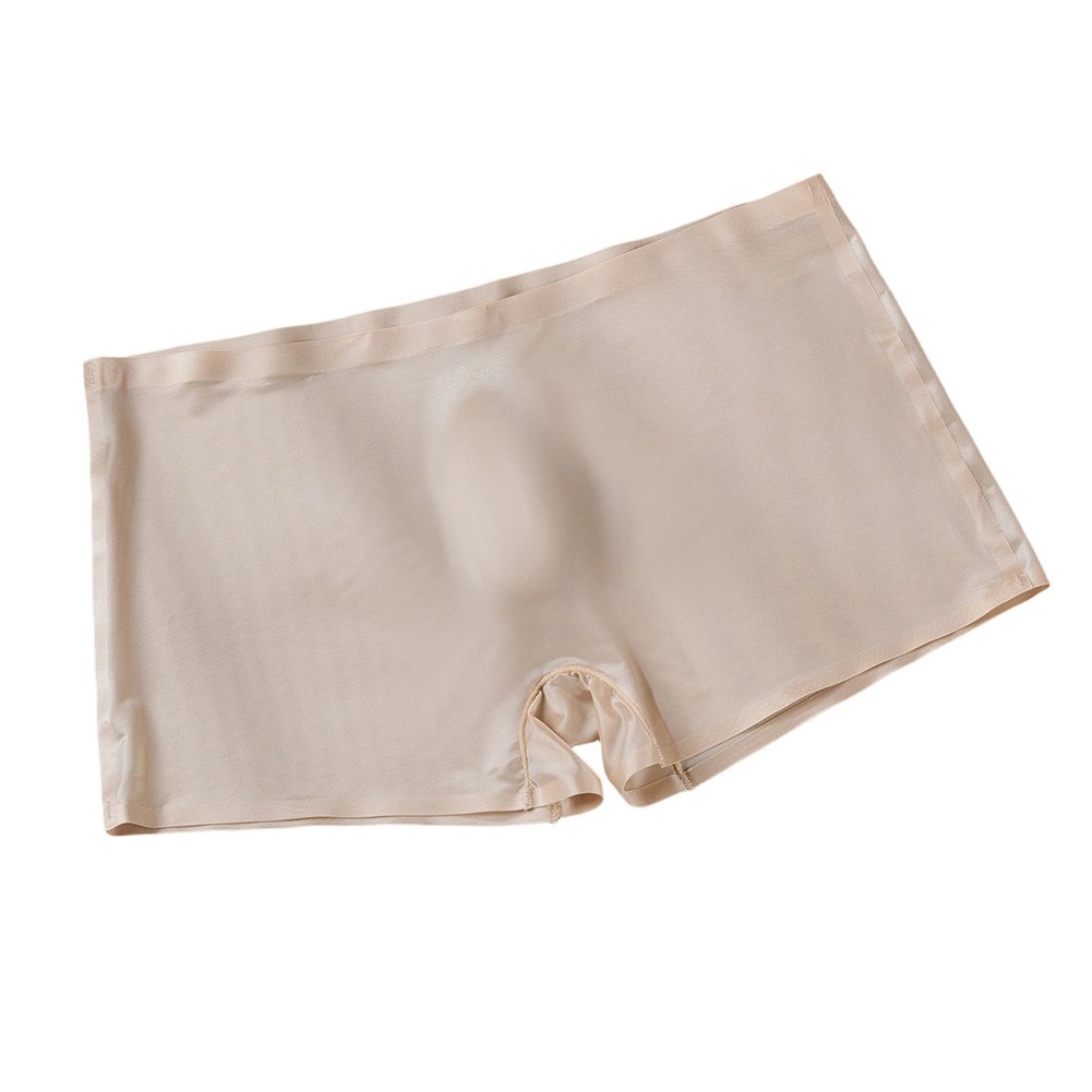 Ice Silk Seamless Low Waist Trunks for Men 3D Bulge Pouch Boxer Shorts