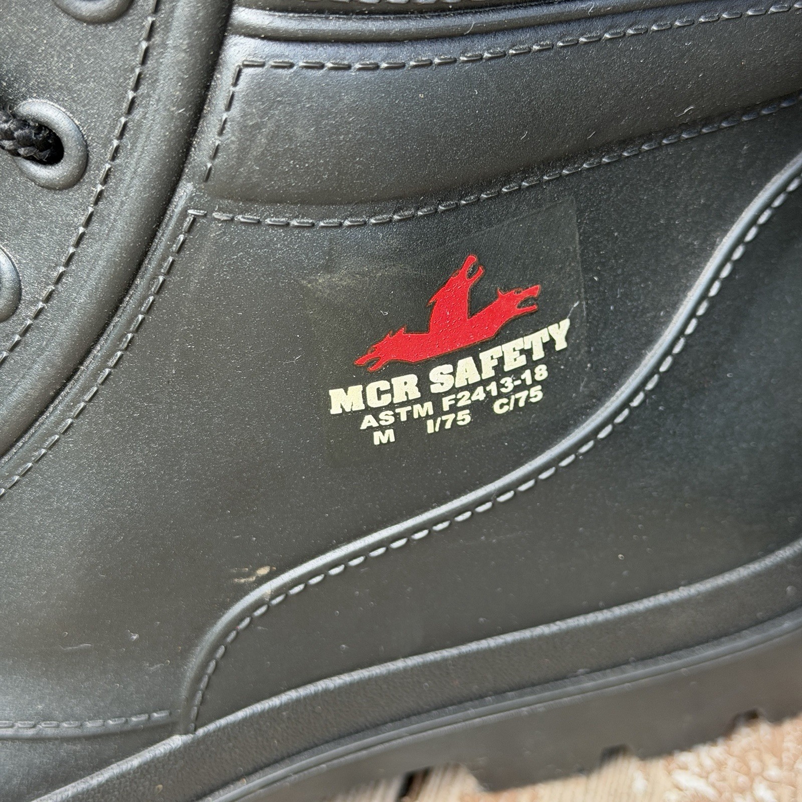 MCR Safety Work Boots Men’s Size 9 Black Rubber Lace Up Waterproof ASTM F2413-18