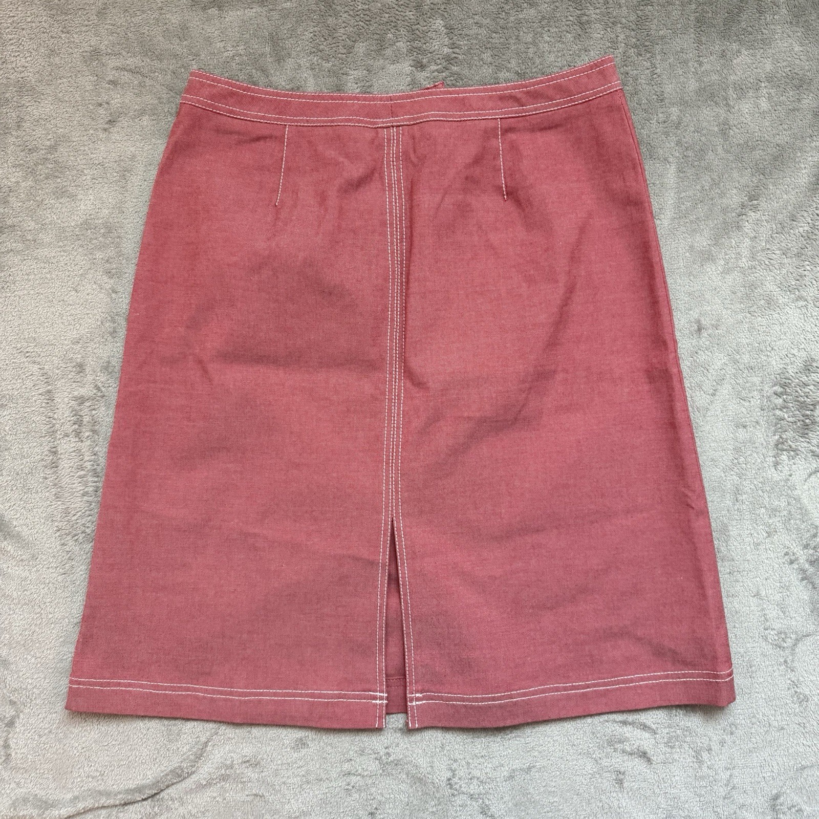 WORTH Short A-Line Skirt Pink Light Red Sailor Snap Cotton Women’s Size 6 NWT