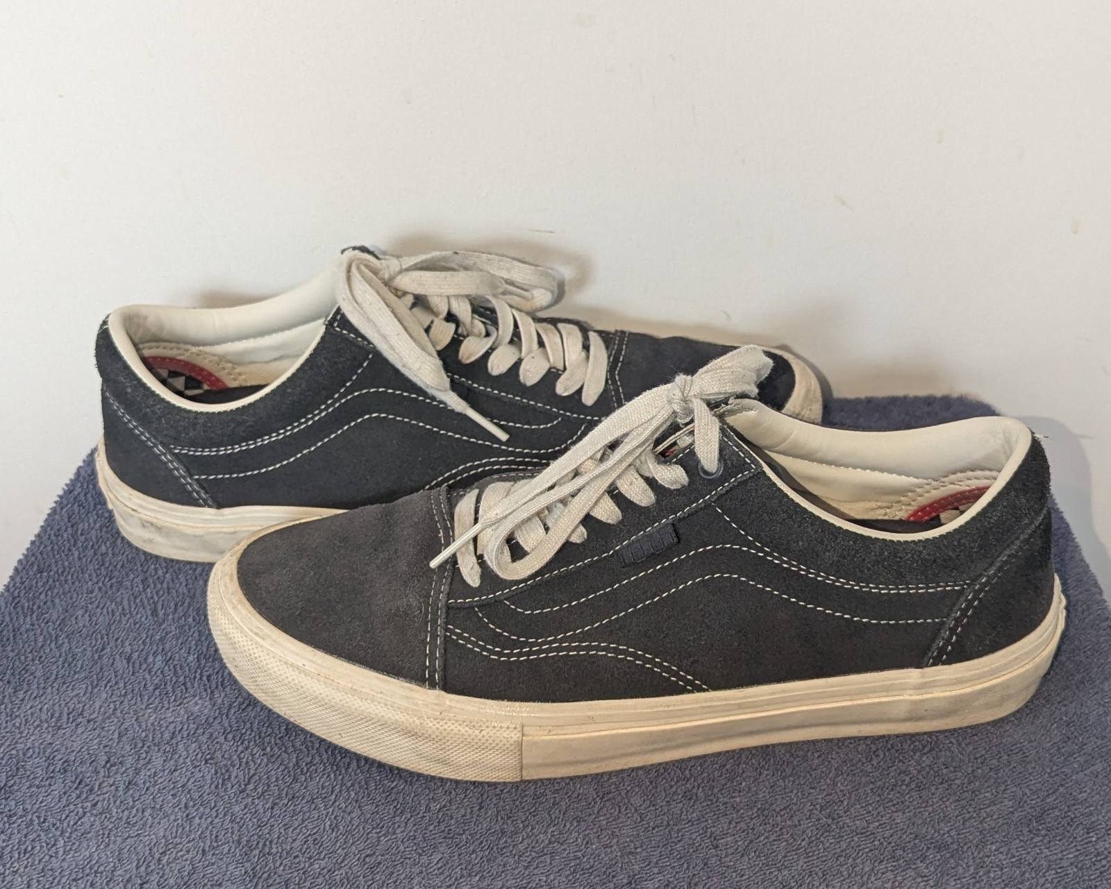 Vans Skate Old Skool Raven Mens Size 10 Black Suede Popcush Lace Up Sneakers