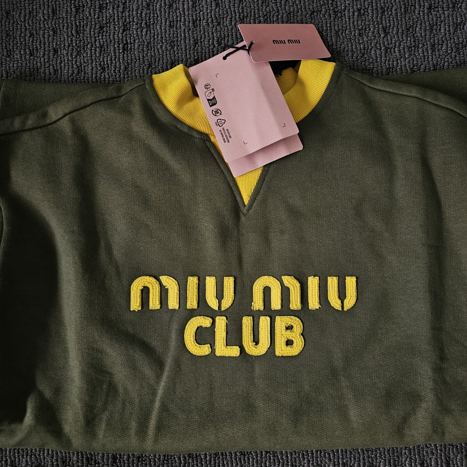 Miu Miu Green And Yellow Jumper