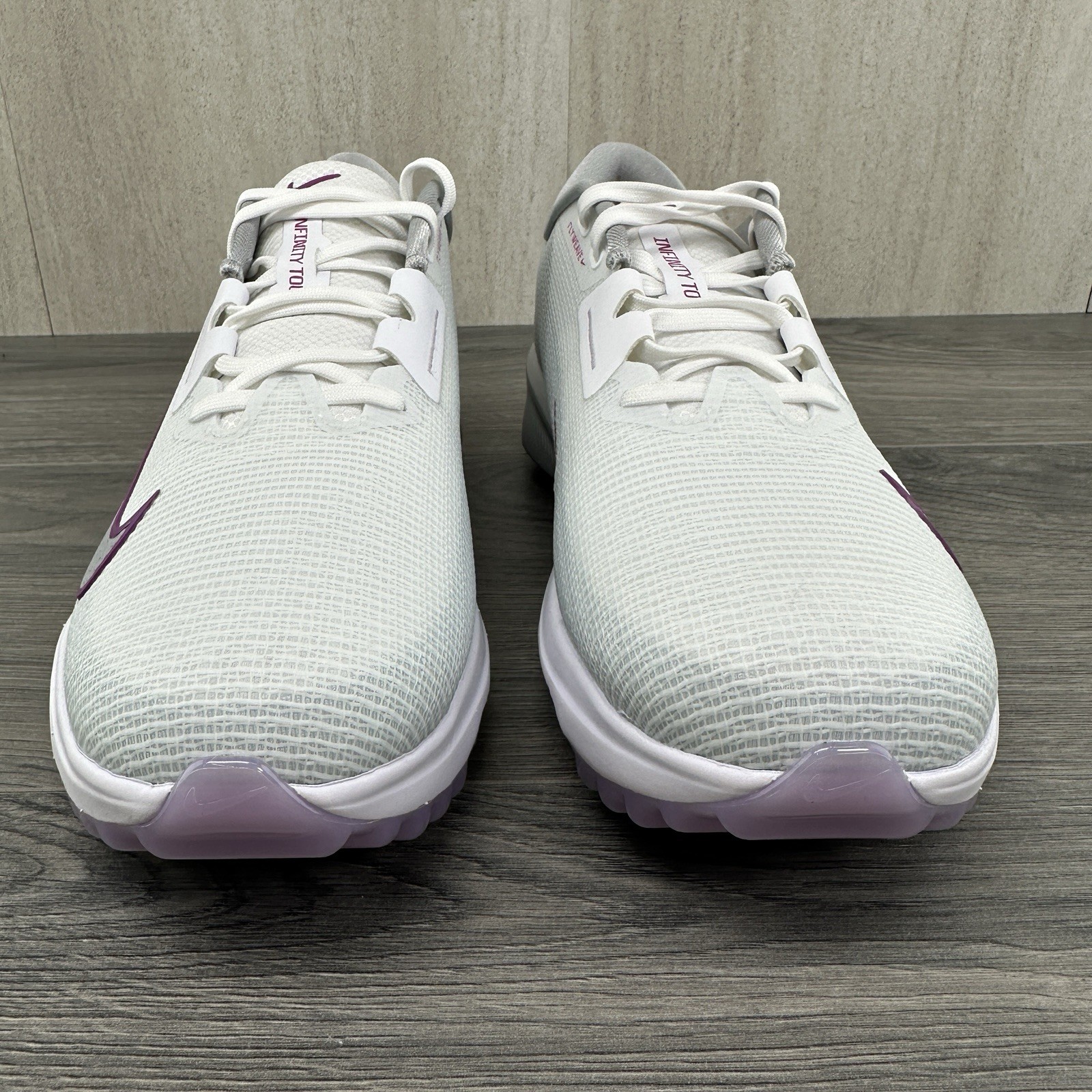 Nike Air Zoom Infinity Tour Next 2% Size 10.5 Mens White Vivid Purple Golf Shoes